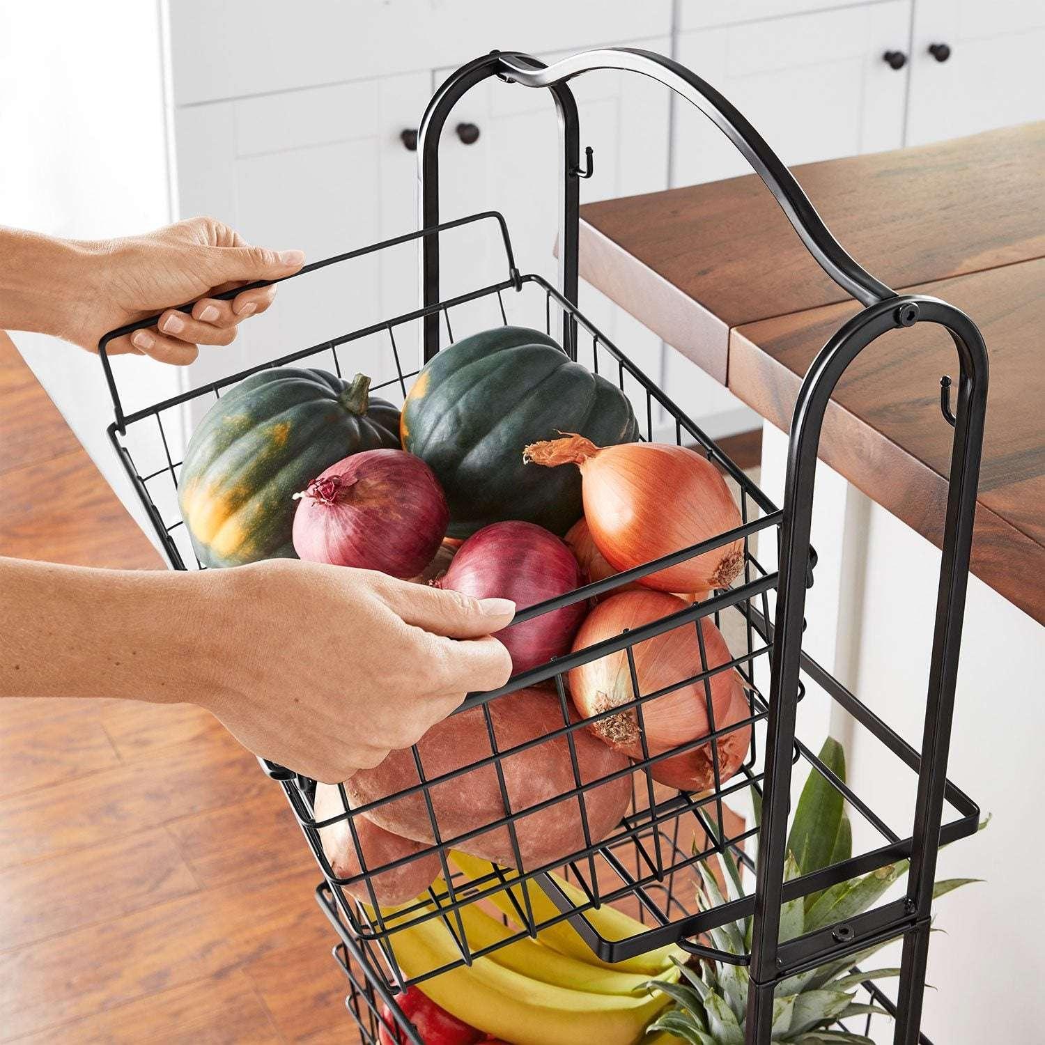 Member'S Mark 3-Tier Standing Black Wire Basket - Image 3