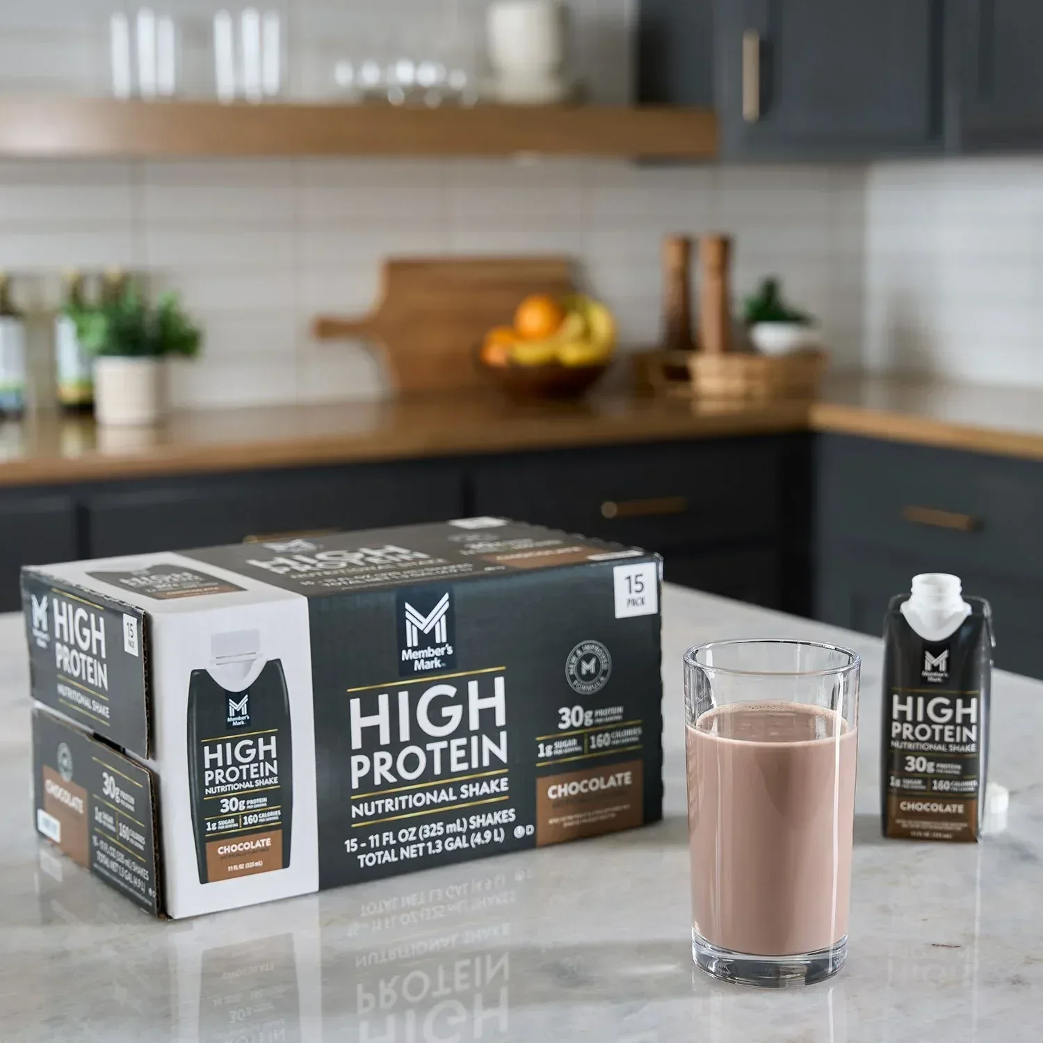 Member's Mark 30g High Protein Nutritional Shake, Chocolate 11 fl. oz., 15 pk. - Image 6