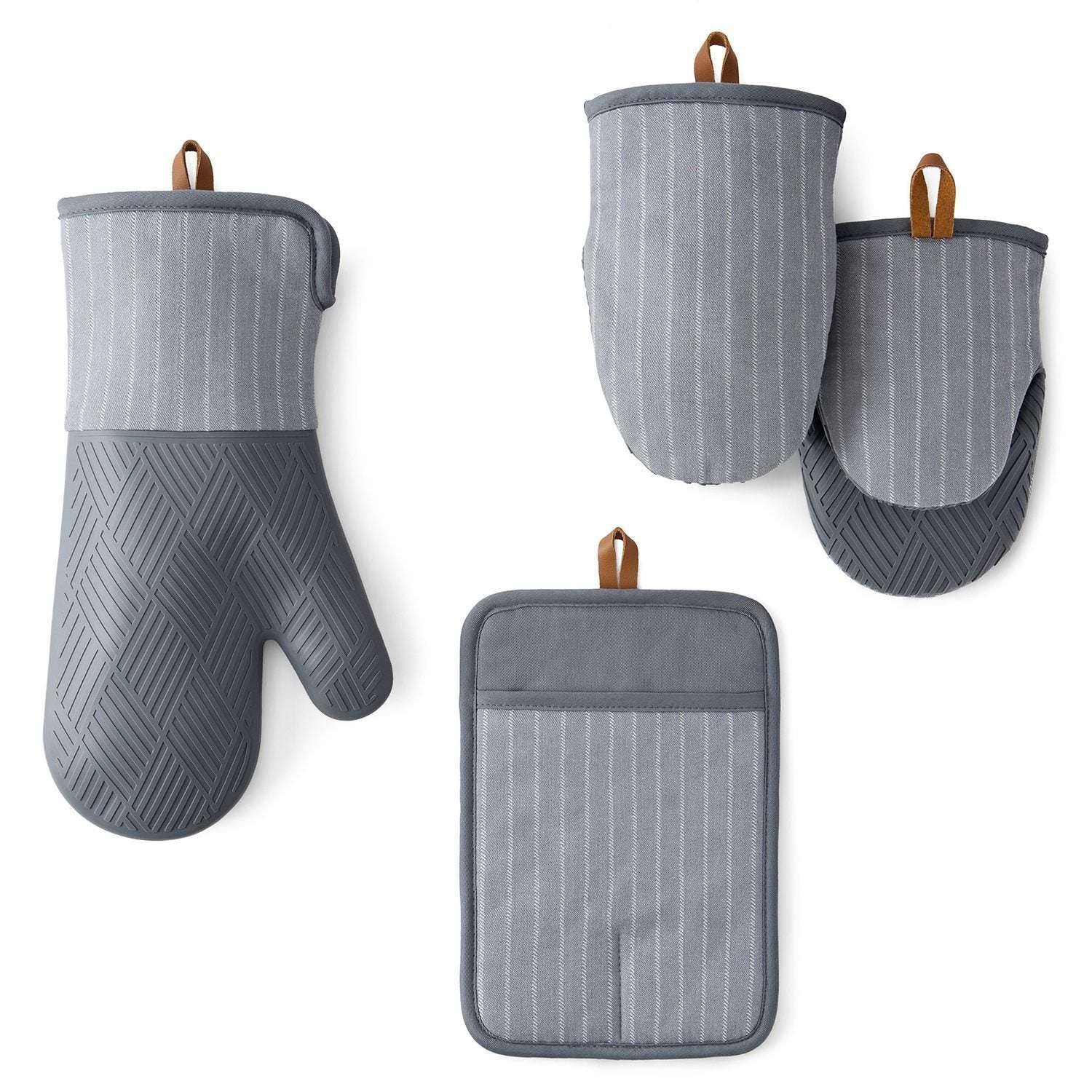 Member's Mark 4 -Pack Yarn Dyed Silicone Oven Mitt, Pot Holder, Mini Mitt Set - Image 13