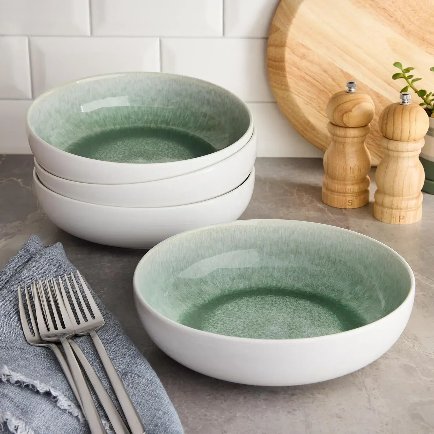 Member's Mark 4-Piece Stoneware Reactive Pasta Bowl Set - Image 12