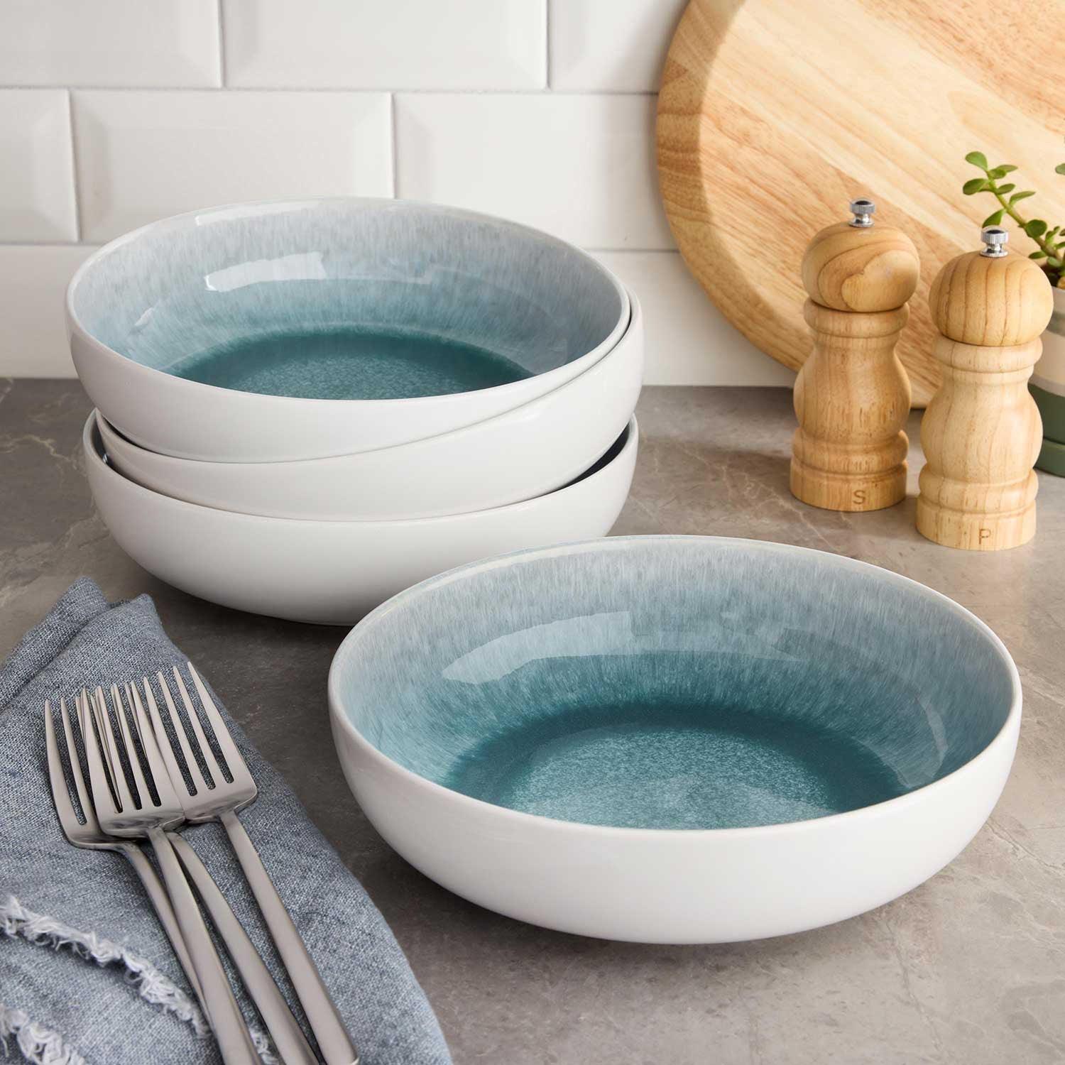 Member's Mark 4-Piece Stoneware Reactive Pasta Bowl Set - Image 7