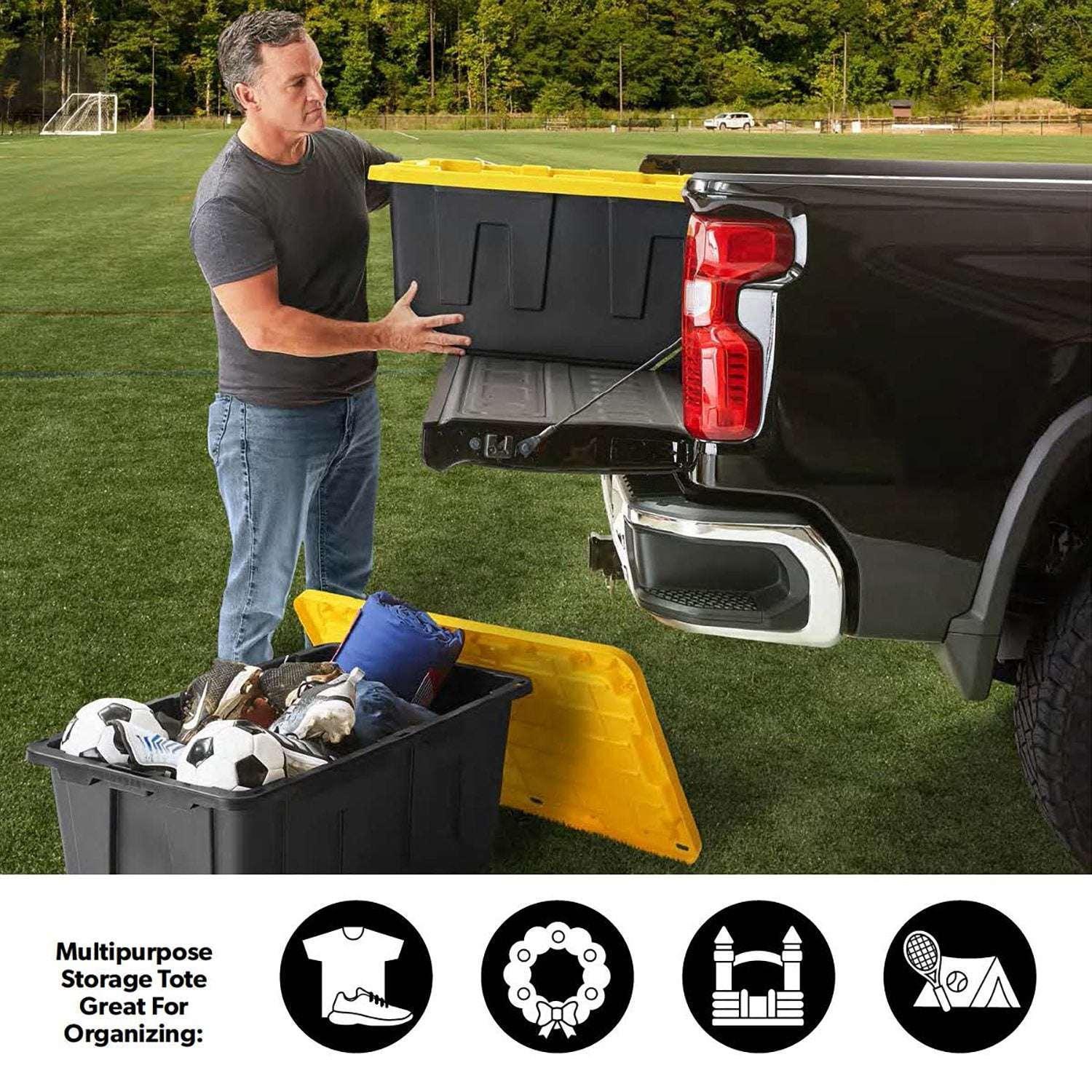 Member's Mark 40 Gallon Heavy-Duty Black and Yellow Storage Tote, 22.0" D x 38.2" W x 16.4" H, 1 pack or 2 pack - Image 4