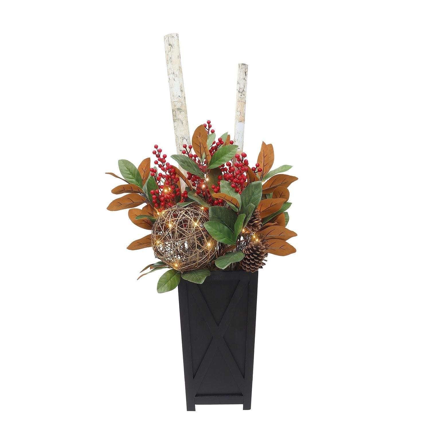 Member's Mark 48" Pre-Lit Decorative Topiary with Berries - Image 4