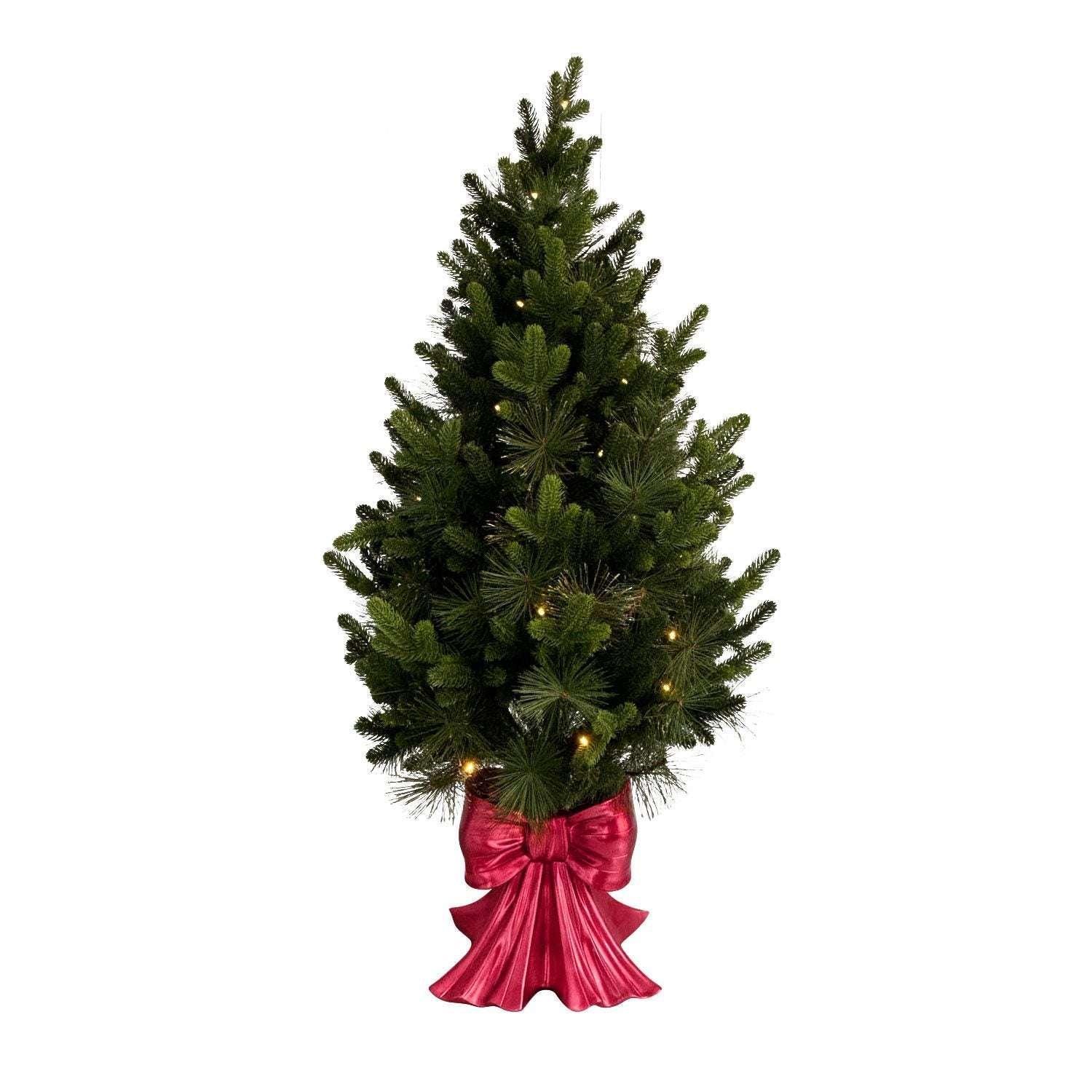 Member's Mark 48" Pre-Lit Topiary in Red Bow Container - Image 5