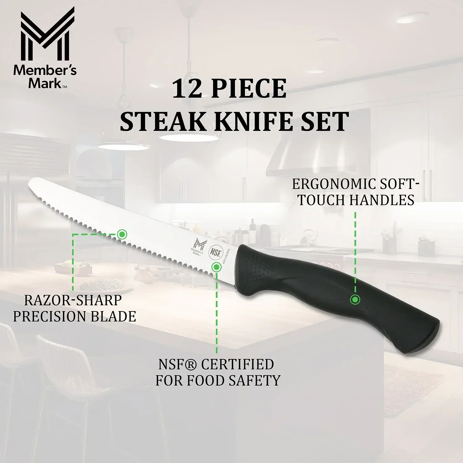 Member's Mark 8.5" Stainless Steel Steak Knives, 12 ct. - Image 5
