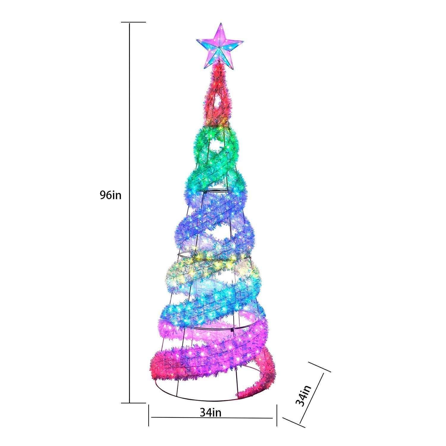 Member's Mark 8' Pre-Lit Iridescent Color-Changing Spiral Tree - Image 5