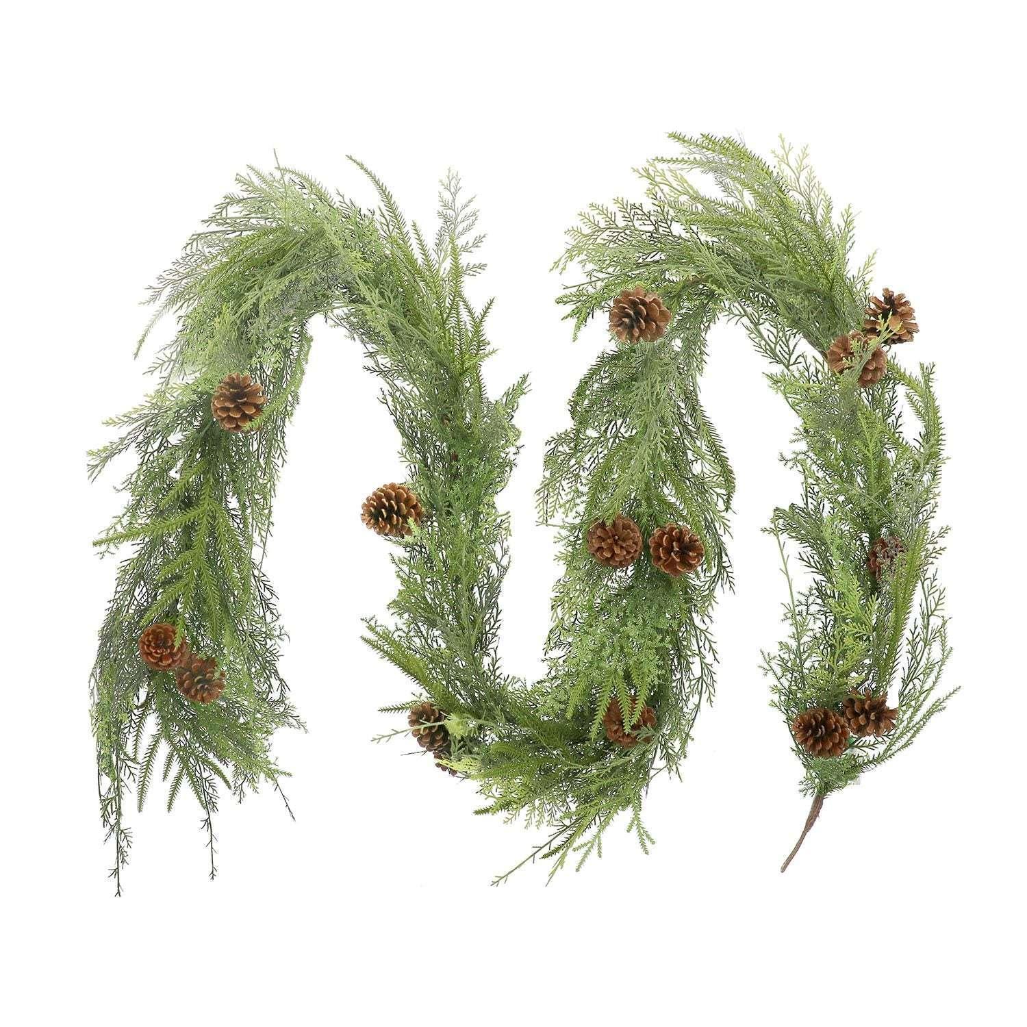 Member's Mark 9' Pre-Lit Cypress Garland with Pinecones - Image 3