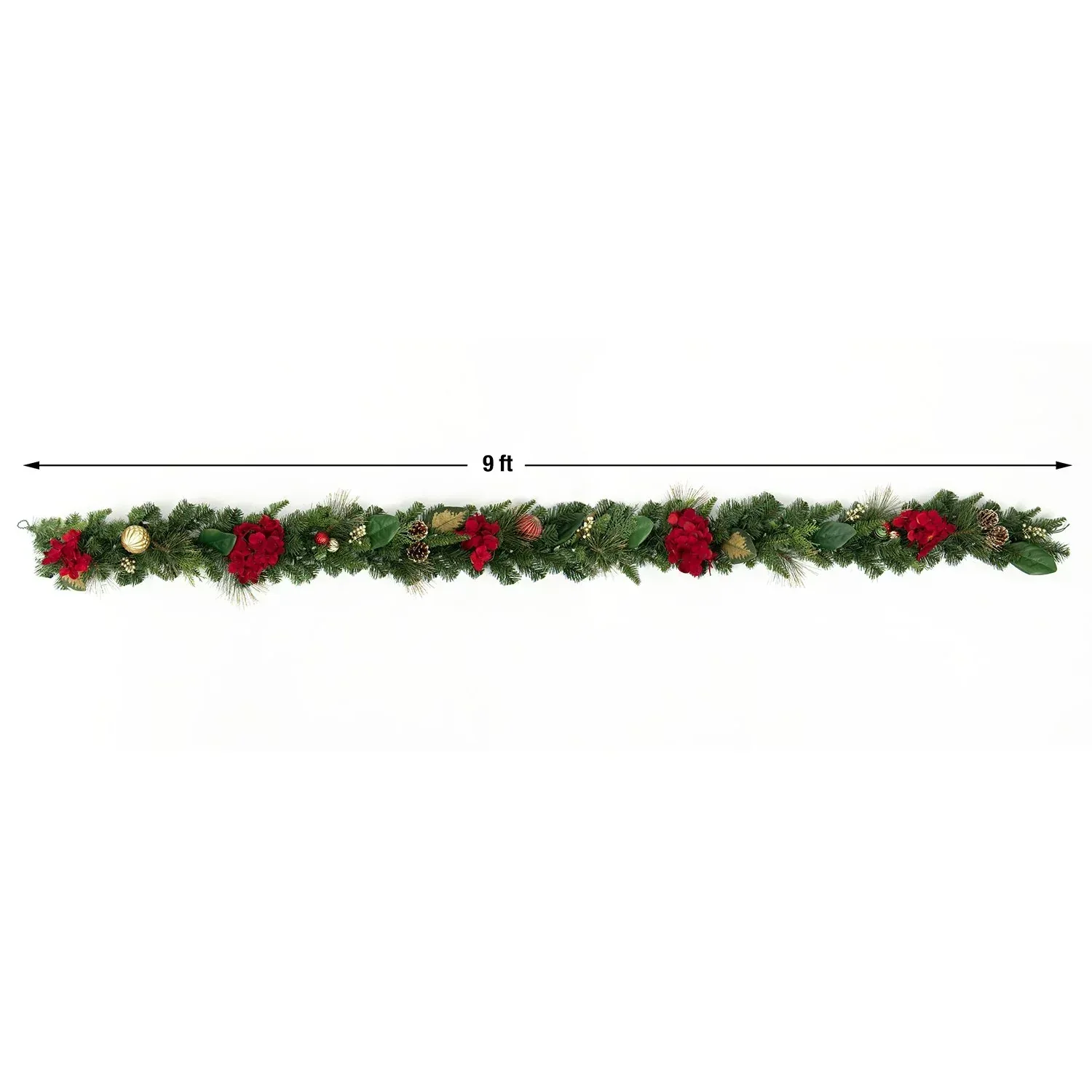 Member's Mark 9' Red Pre-Lit Decorated Garland - Image 3