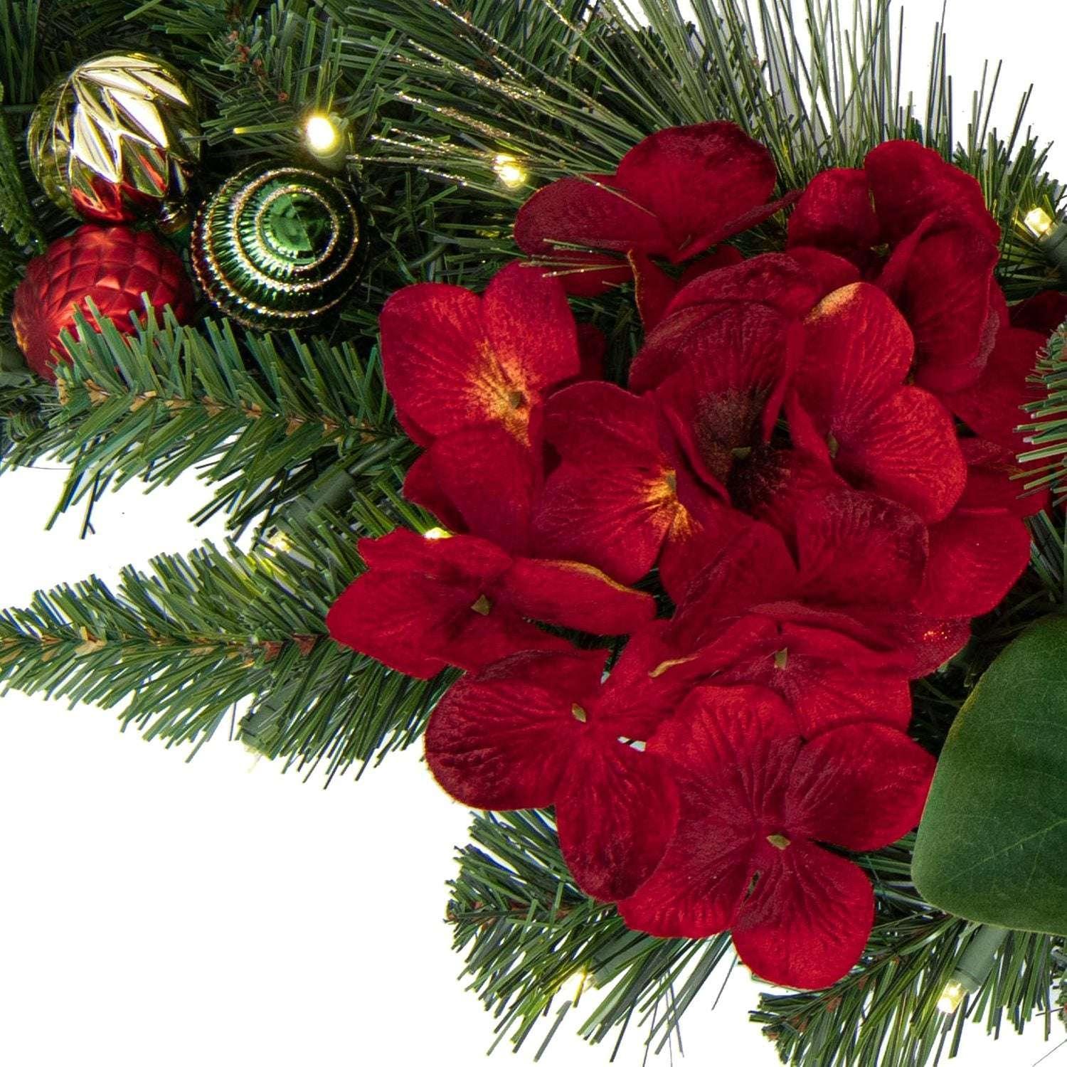 Member's Mark 9' Red Pre-Lit Decorated Garland - Image 4