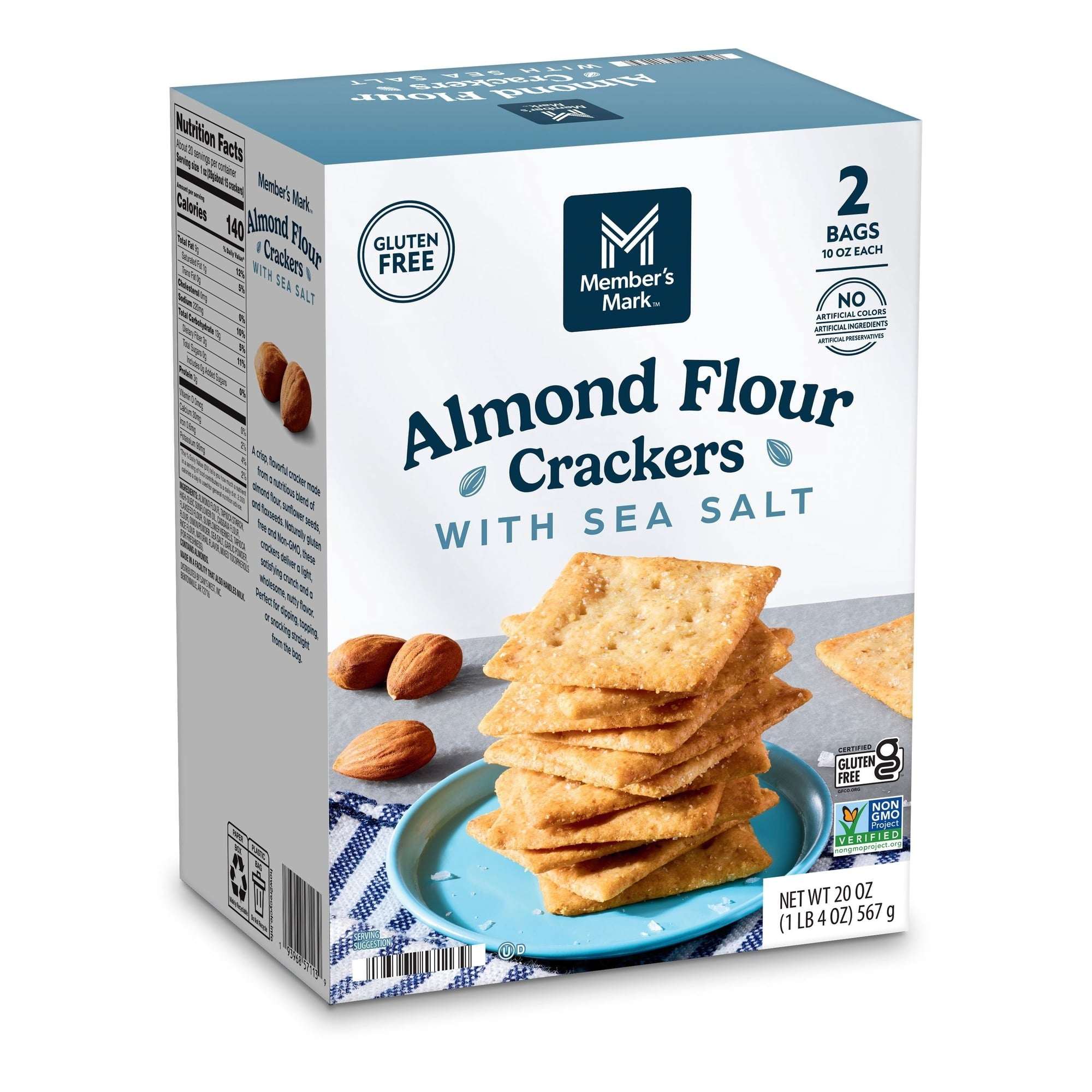 Member's Mark Almond Flour Crackers with Sea Salt, 20 oz. - Image 4