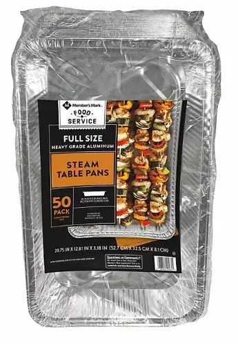 Member's Mark Aluminum Steam Table Pans, Full Size 50 ct. - Image 2