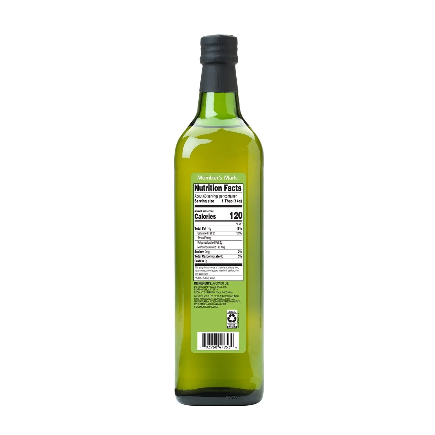 Member's Mark Avocado Oil Glass Bottle, 34 fl. oz. - Image 2