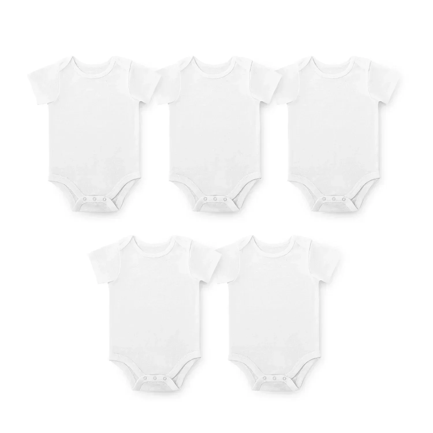 Member's Mark Baby 5-Pack Organic Cotton White Bodysuit - Image 2