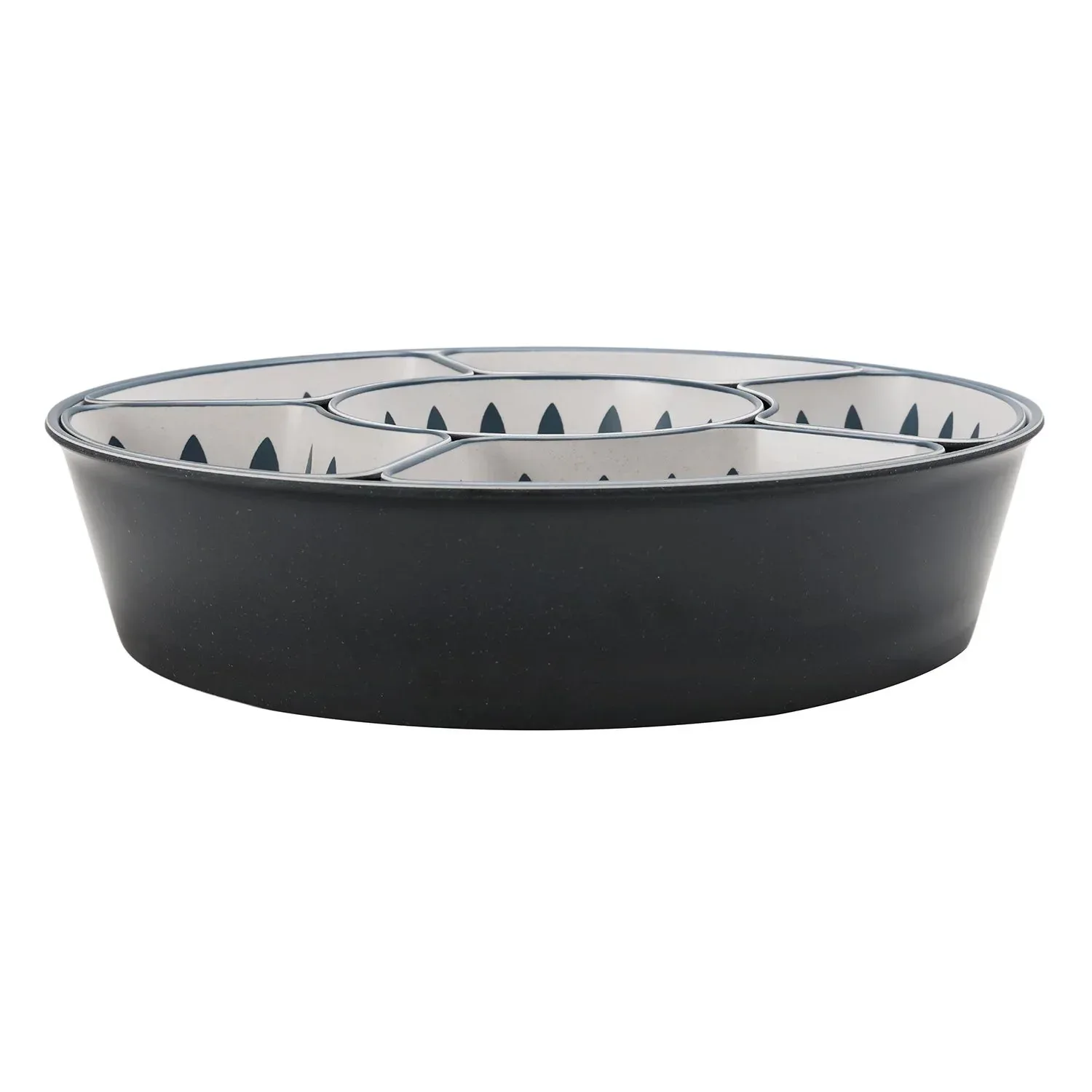 Member's Mark Bamboo Melamine 6-Section Serving Platter with Lazy Susan Base and Storage Lid - Image 16