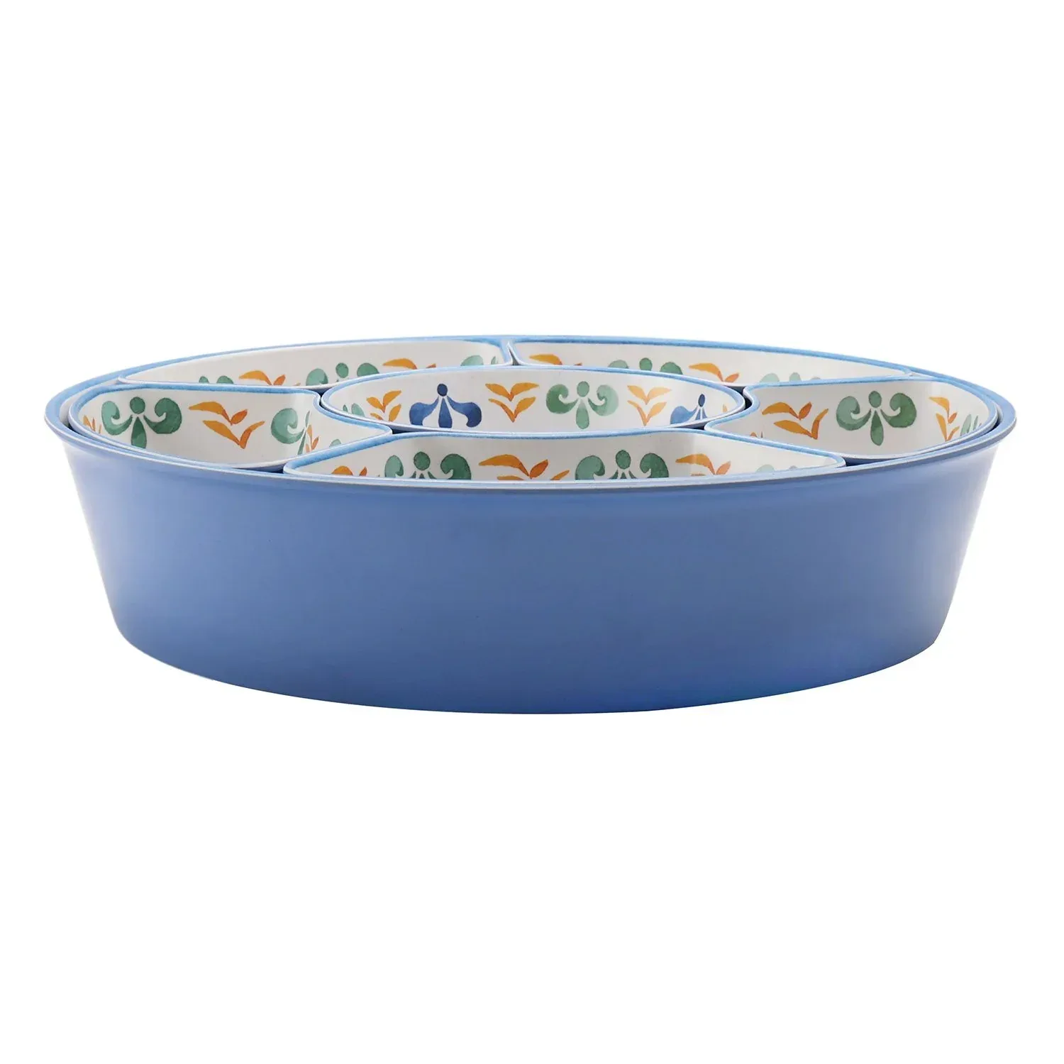 Member's Mark Bamboo Melamine 6-Section Serving Platter with Lazy Susan Base and Storage Lid - Image 4