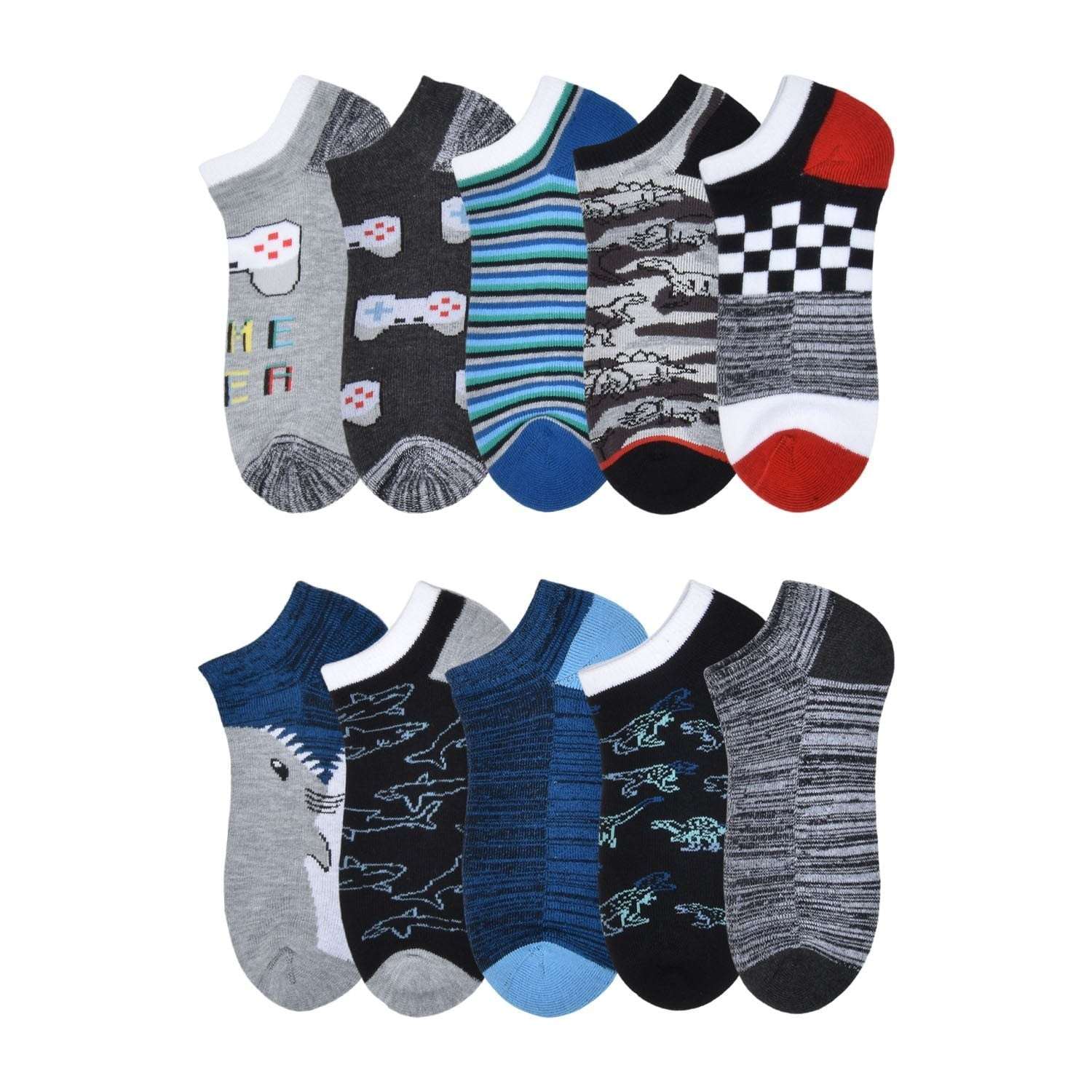 Member's Mark Boys 10-Pack Seamless Toe No-Show Sock - Image 3
