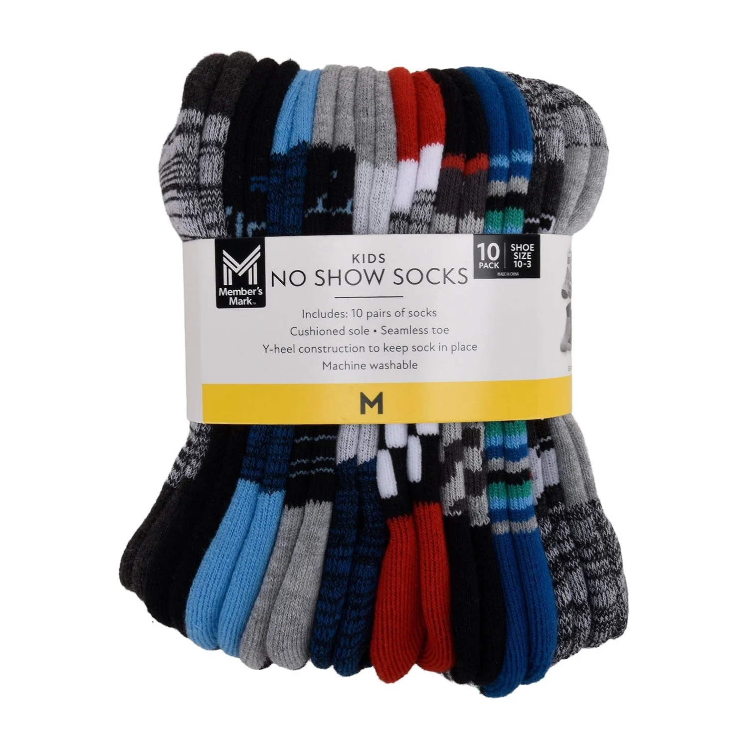 Member's Mark Boys 10-Pack Seamless Toe No-Show Sock - Image 4