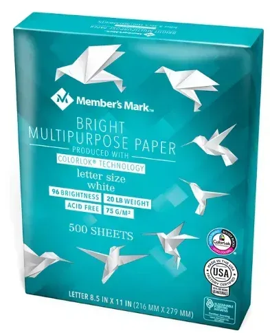 Member's Mark Bright White Multipurpose Paper, 8 Ream Case, 20 lb, 96 Bright, 8.5 x 11" - Image 2