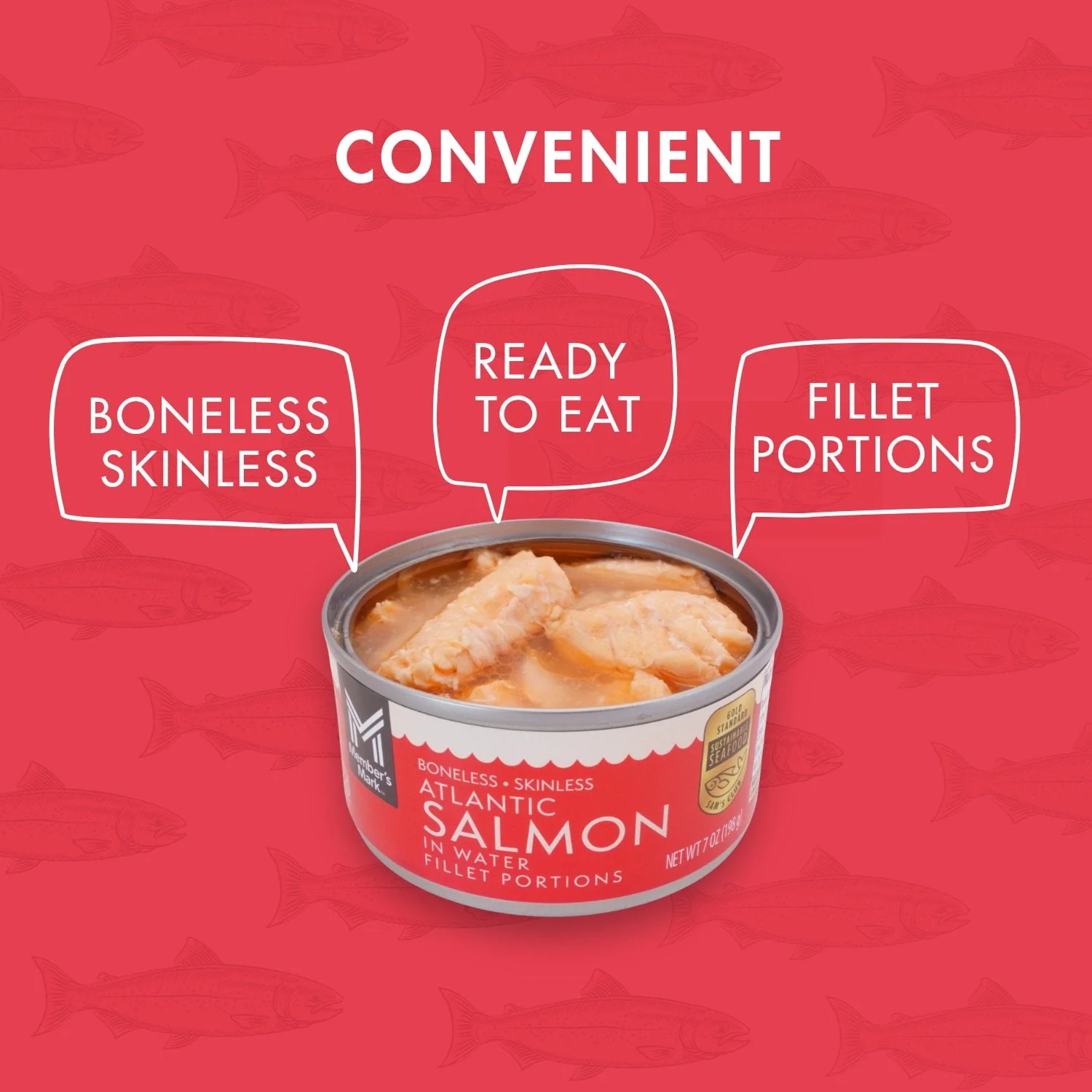 Member's Mark Canned Atlantic Salmon, 7 oz., 5 pk. - Image 4