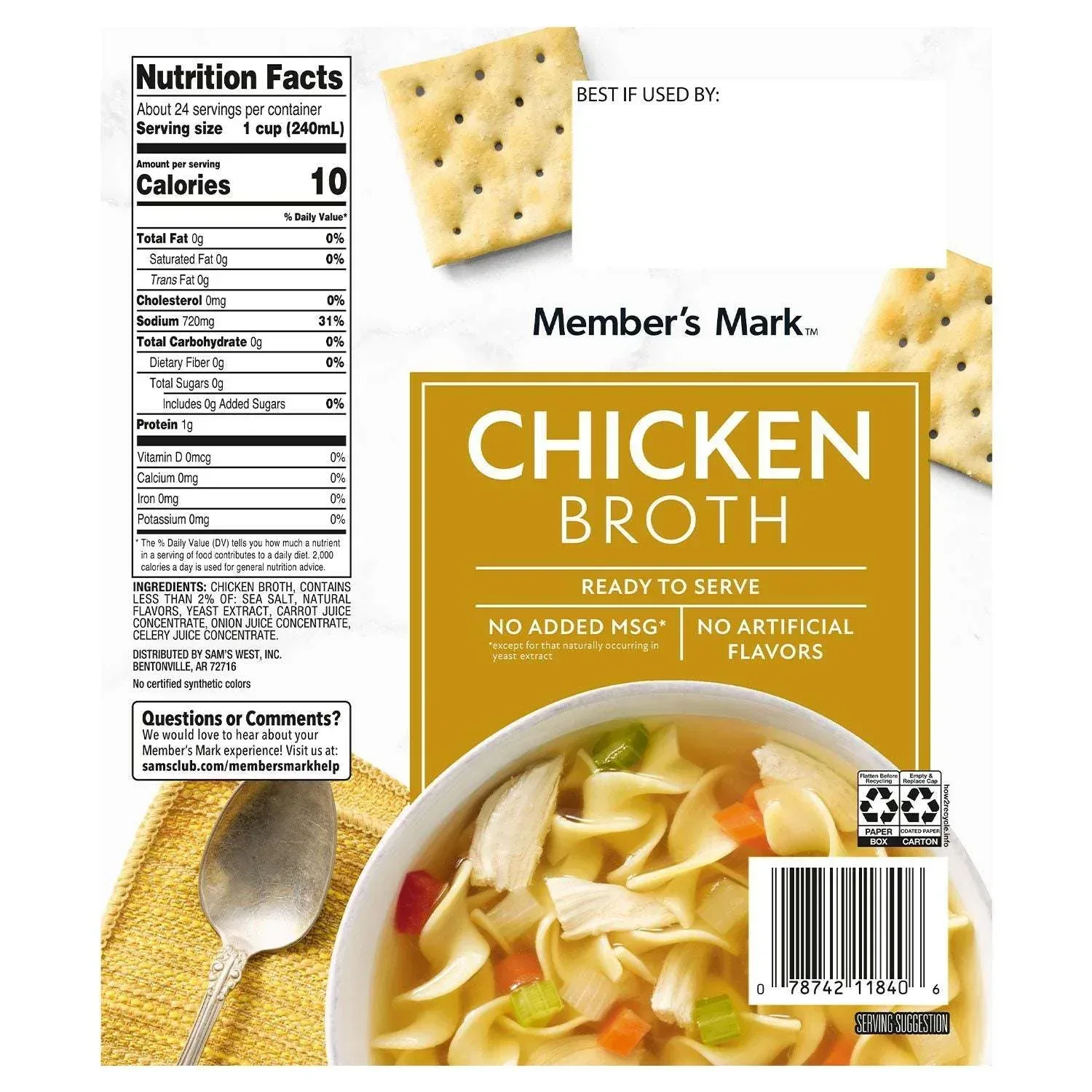 Member's Mark Chicken Broth, 32 oz., 6 pk. - Image 3
