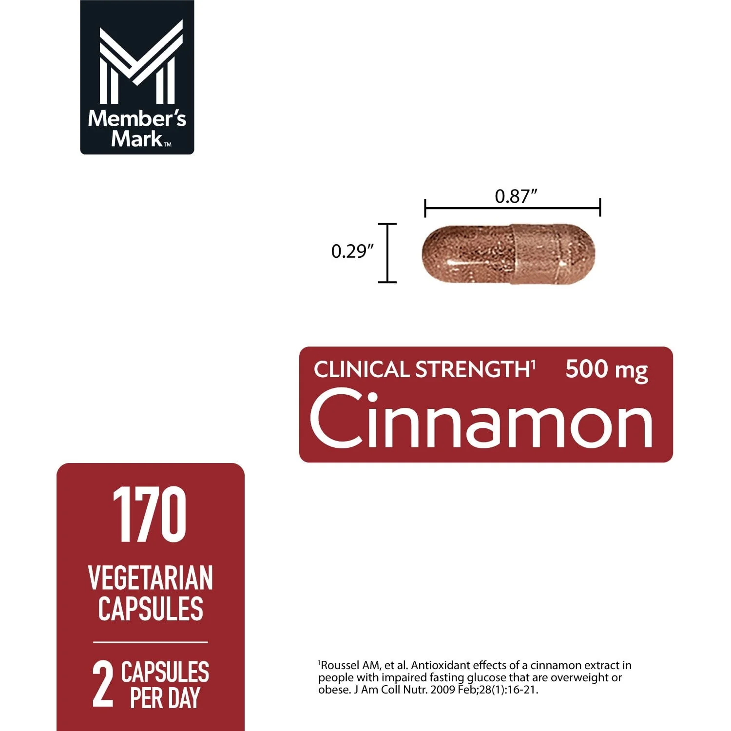 Member's Mark Clinical Strength Cinnamon 500 mg. Capsules, 170 ct. - Image 4