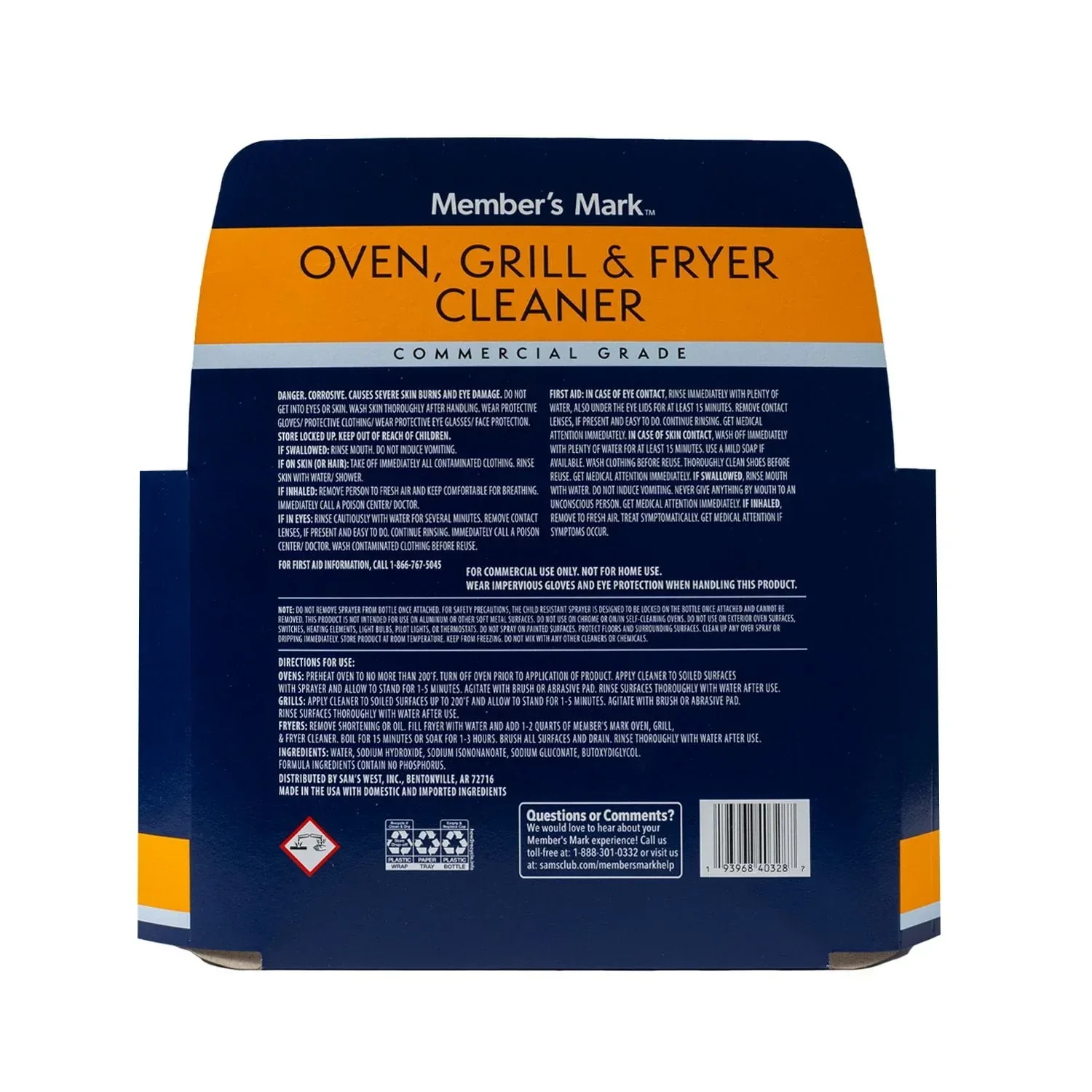Member's Mark Commercial Oven, Grill and Fryer Cleaner 32 oz., 3 pk. - Image 3