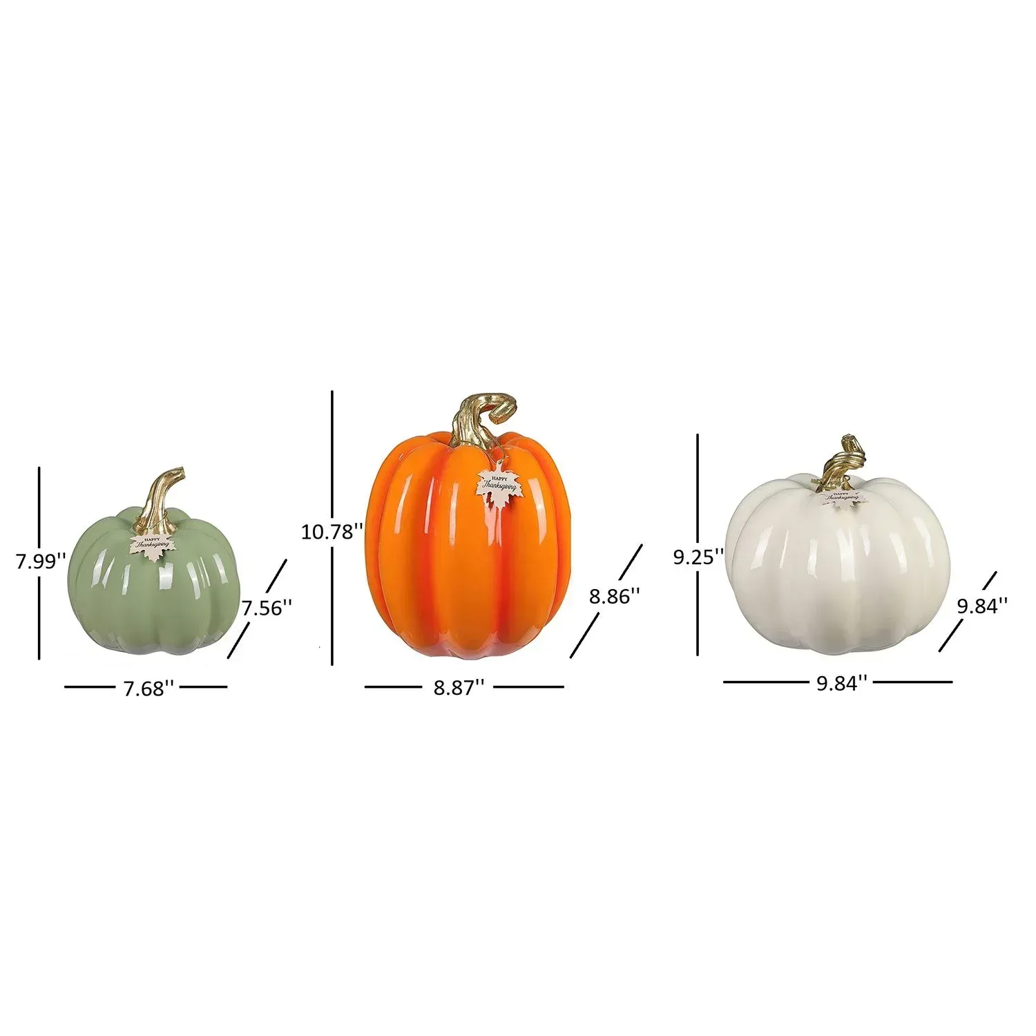 Member's Mark Decorative Pumpkins, Set of 3 - Image 3
