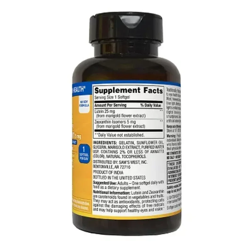 Member'S Mark Eye Health Softgels, Lutein 25 Mg and Zeaxanthin 5 Mg, 150 Ct. - Image 3