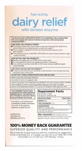 Member's Mark Fast-Acting Dairy Relief Caplets, 180 ct. - Image 2