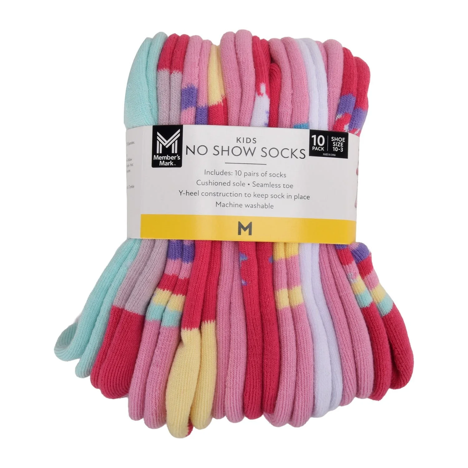 Member's Mark Girls 10-Pack Seamless Toe No-Show Sock - Image 4