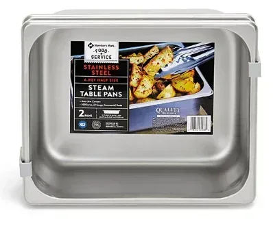 Member's Mark Half-Size Stainless-Steel Steam Table Pan (2 pk.) - Image 2