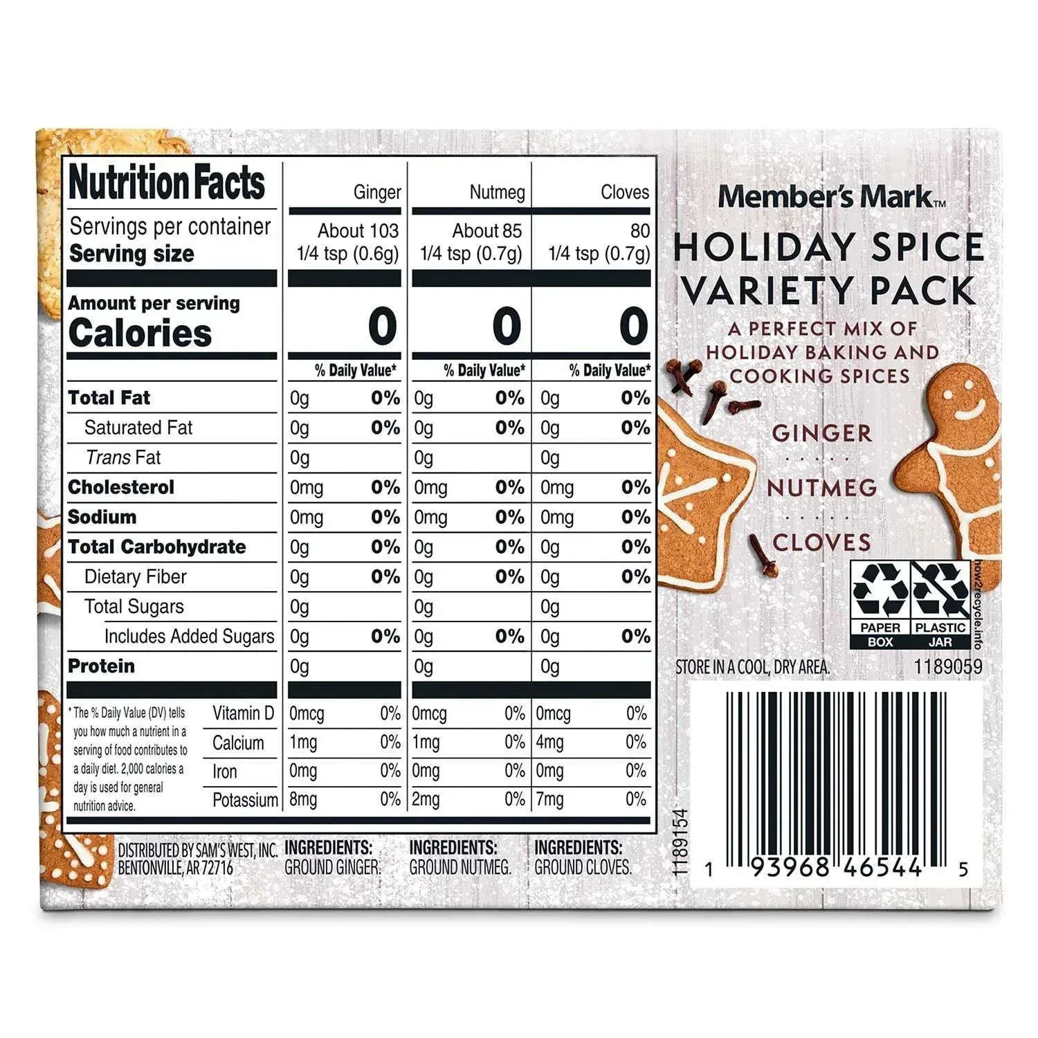 Member's Mark Holiday Baking & Cooking Spices, Variety Pack, 6.32 oz., 3 pk. - Image 7
