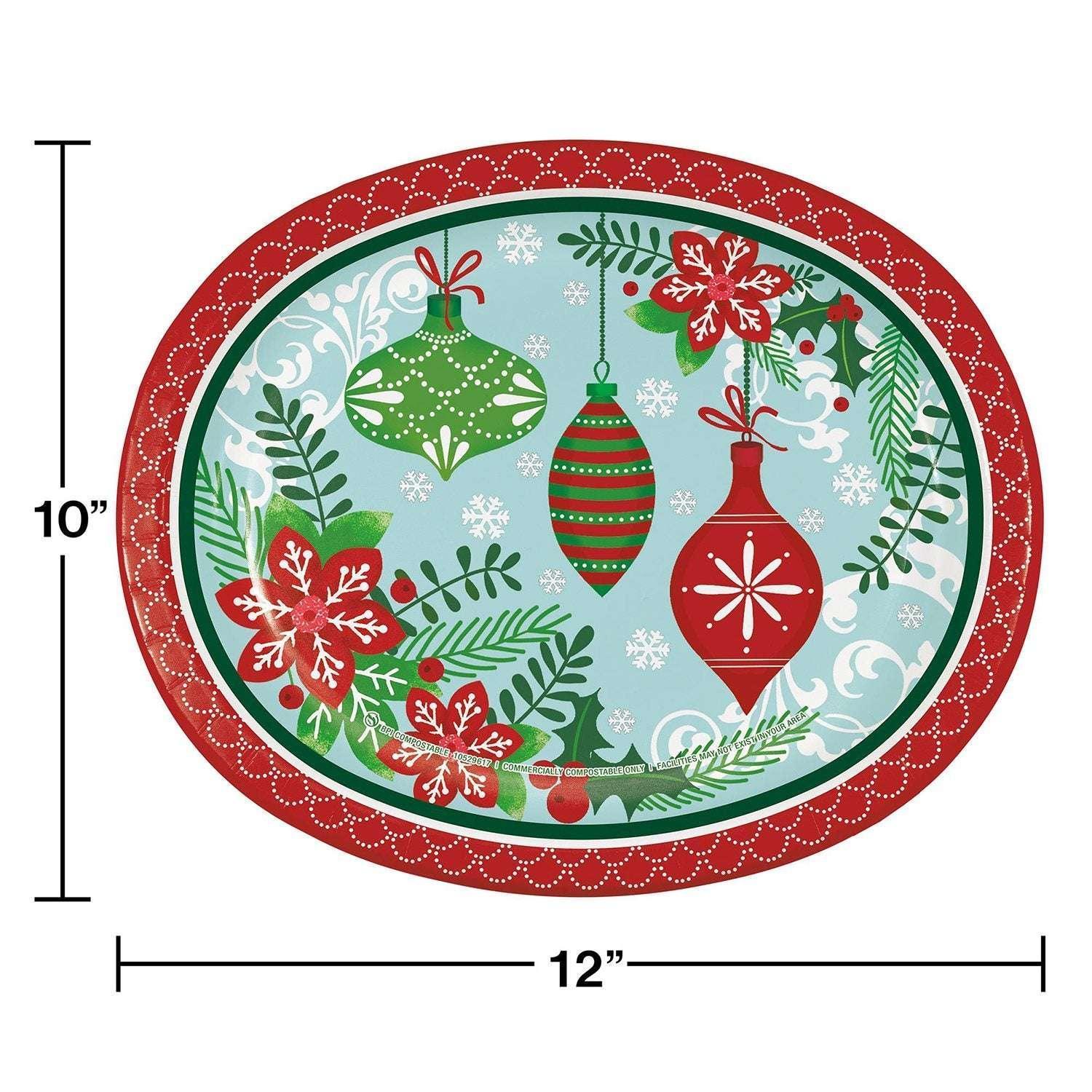 Member's Mark Holiday Oval Paper Plates, 10" x 12", 50 ct. - Image 2