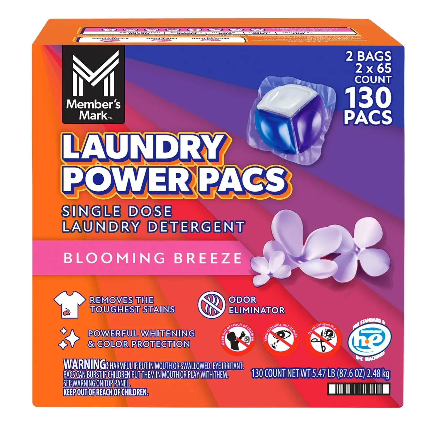 Member's Mark Laundry Detergent Power Pacs, Blooming Breeze, 130 ct. - Image 7