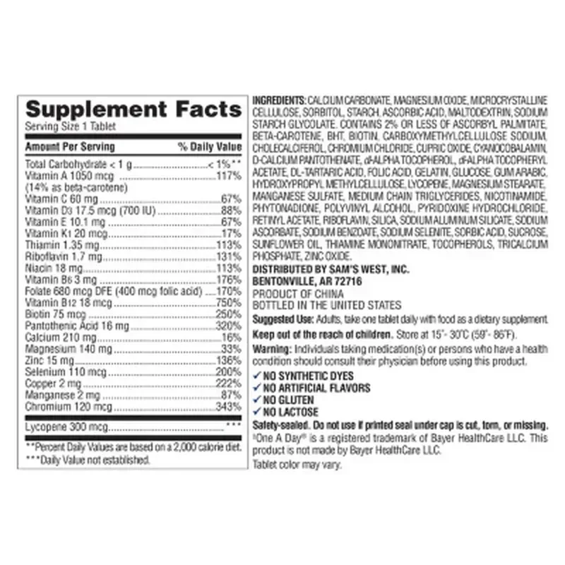 Member's Mark Men's Daily Multivitamin Tablets, 275 ct. - Image 2