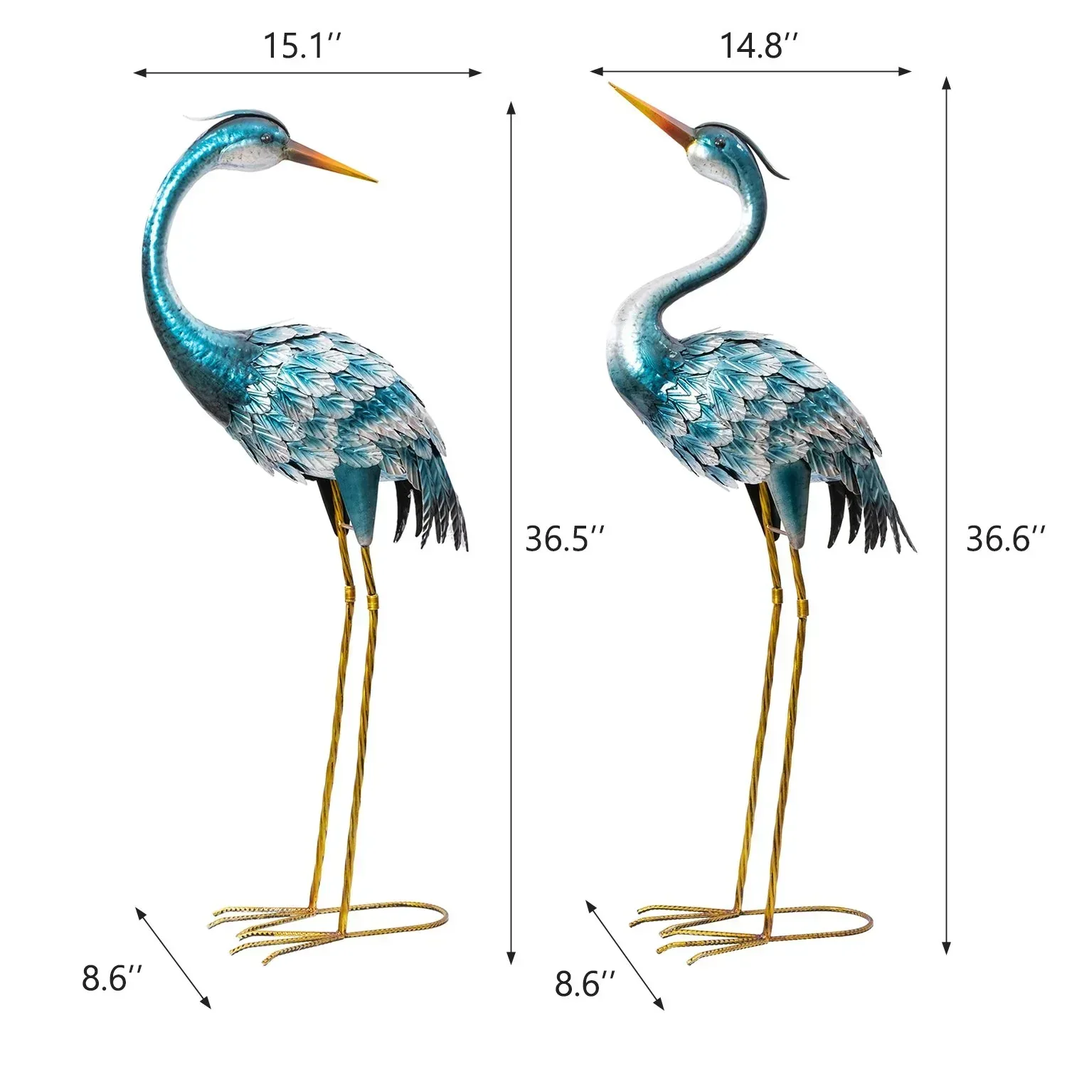 Member's Mark Metal Crane Statues, Set of 2 - Image 6