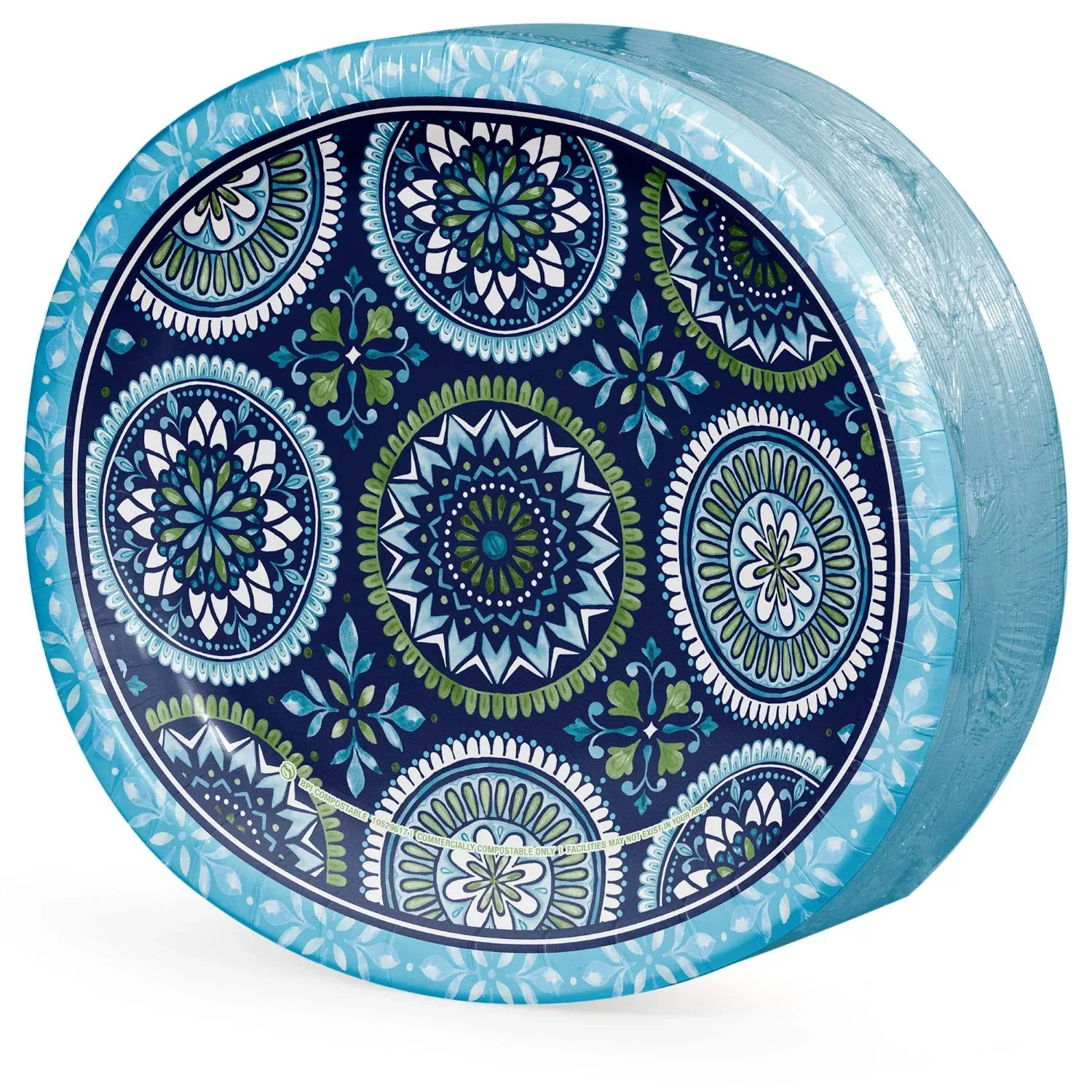 Member's Mark Mosaic Medallions Oval Paper Plates, 10" x 12", 50 ct. - Image 7
