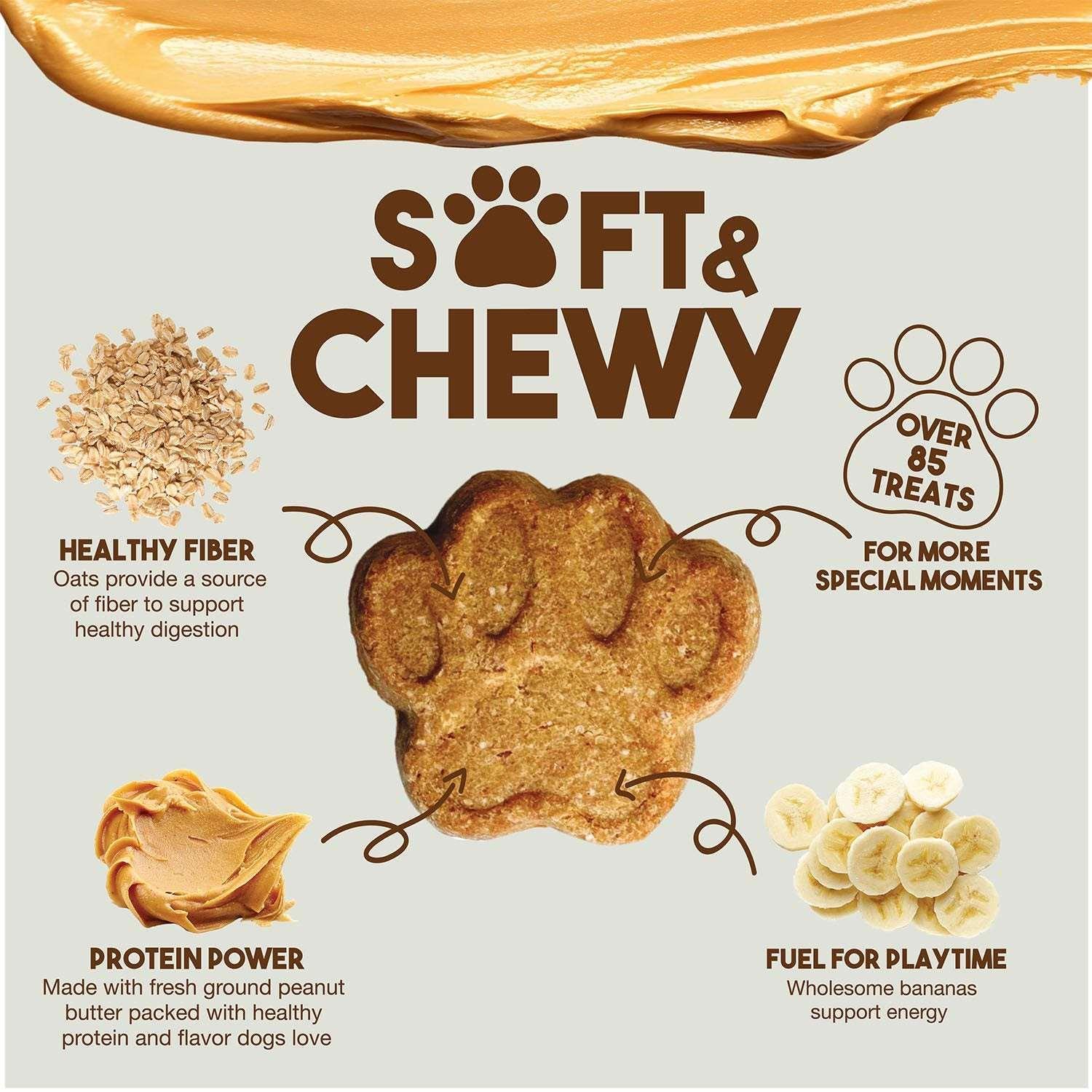 Member's Mark Peanut Butter & Banana Soft & Chewy Dog Treats, 3 lbs. - Image 4