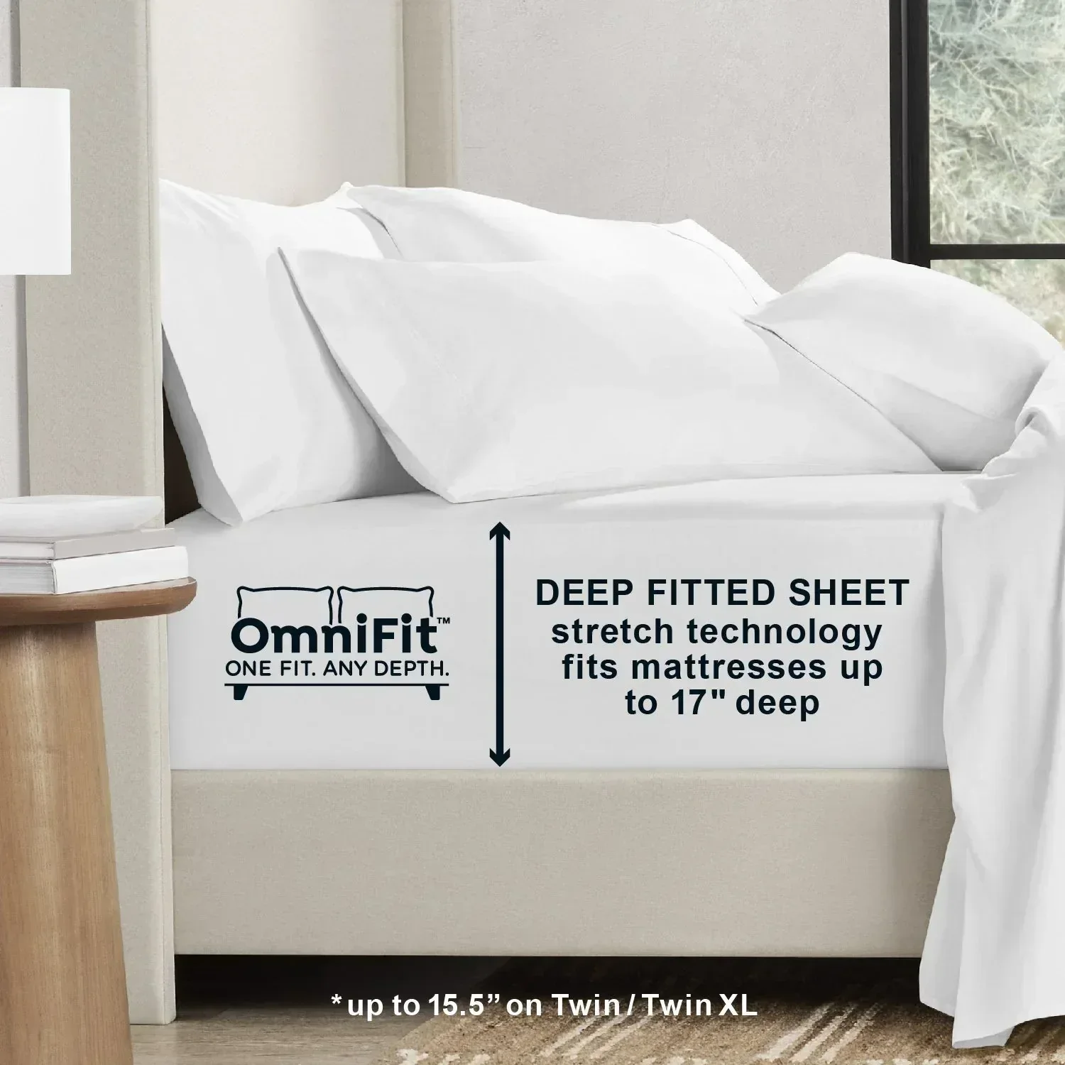 Member's Mark Performance 500-Thread-Count Solid Sheet Set, Assorted Sizes - Image 4