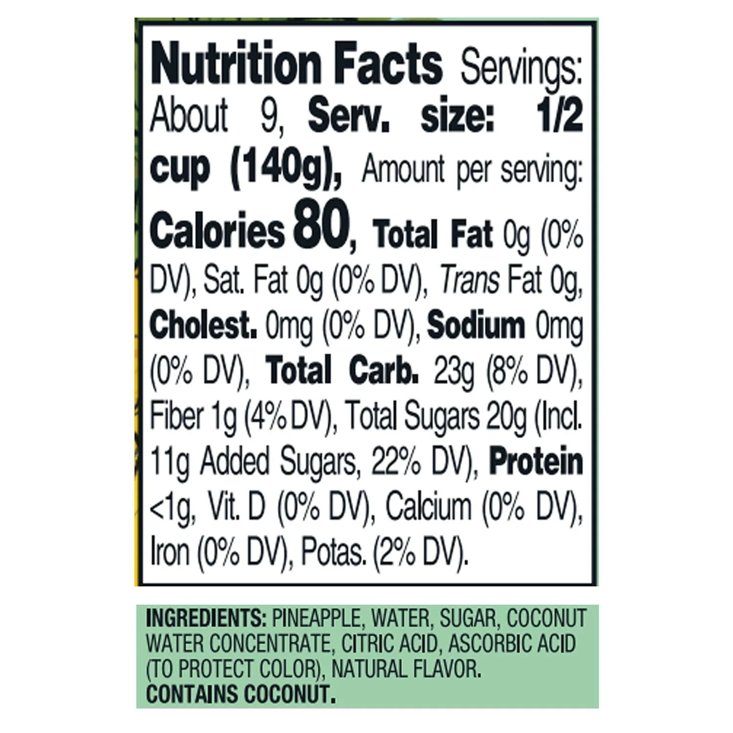 Member's Mark Pineapple Spears in Coconut Water, 42 oz. - Image 2