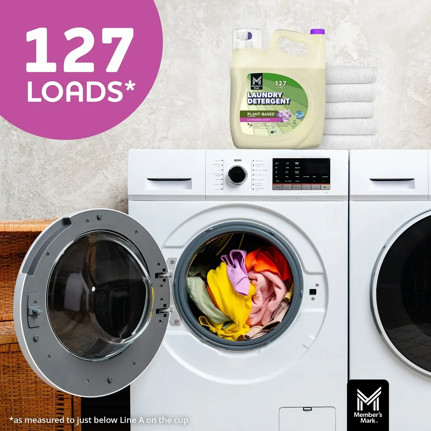 Member's Mark Plant Based Liquid Laundry Detergent, Lavender, 127 loads, 196 fl. oz. - Image 3