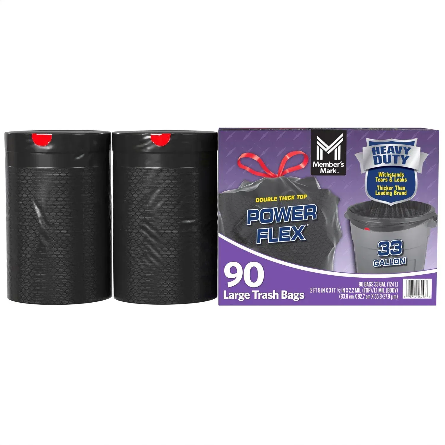 Member's Mark Power Flex 33-Gallon Large Trash Bags, 90 ct. - Image 3