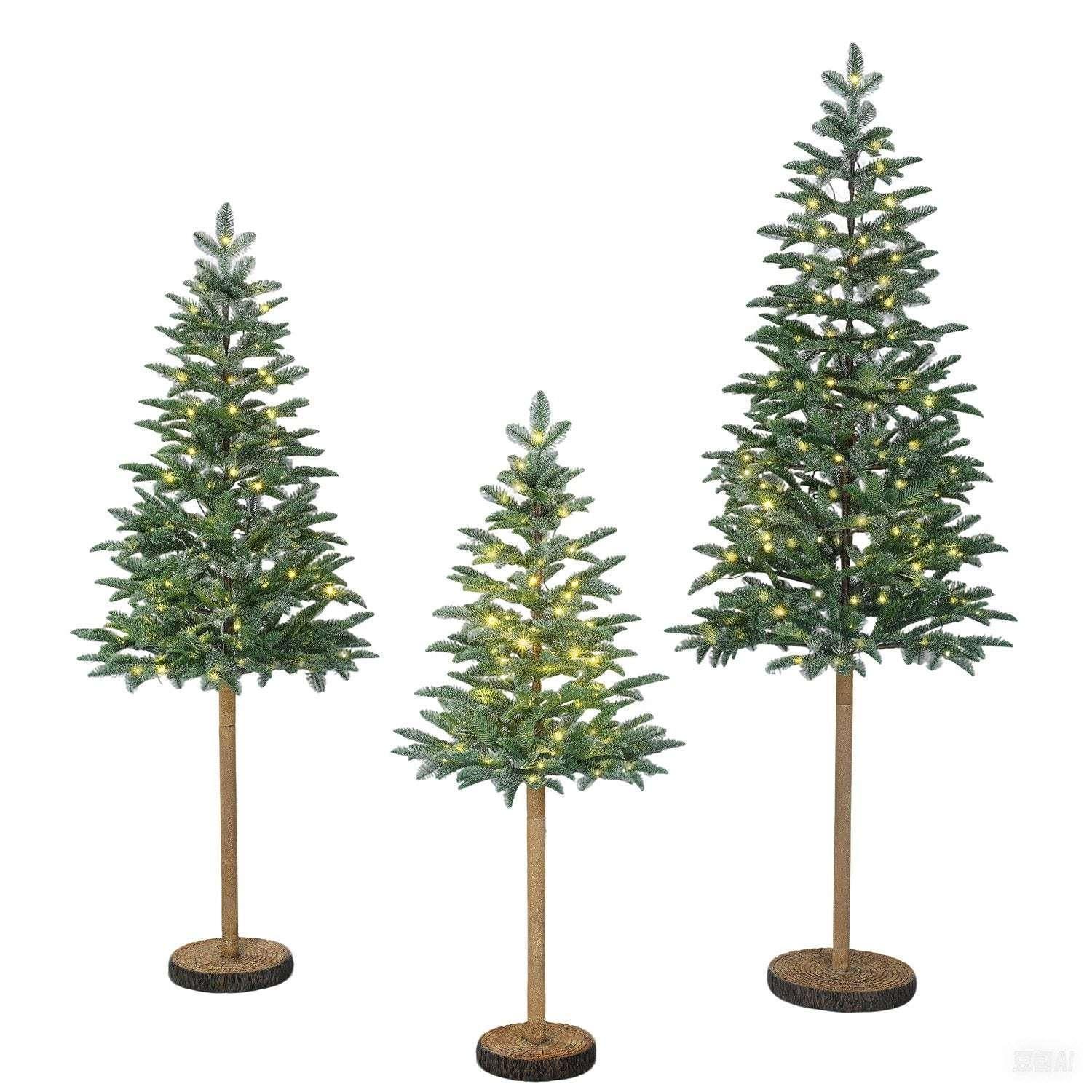 Member's Mark Pre-Lit Alpine Tree Décor, Set of 3 - Image 2