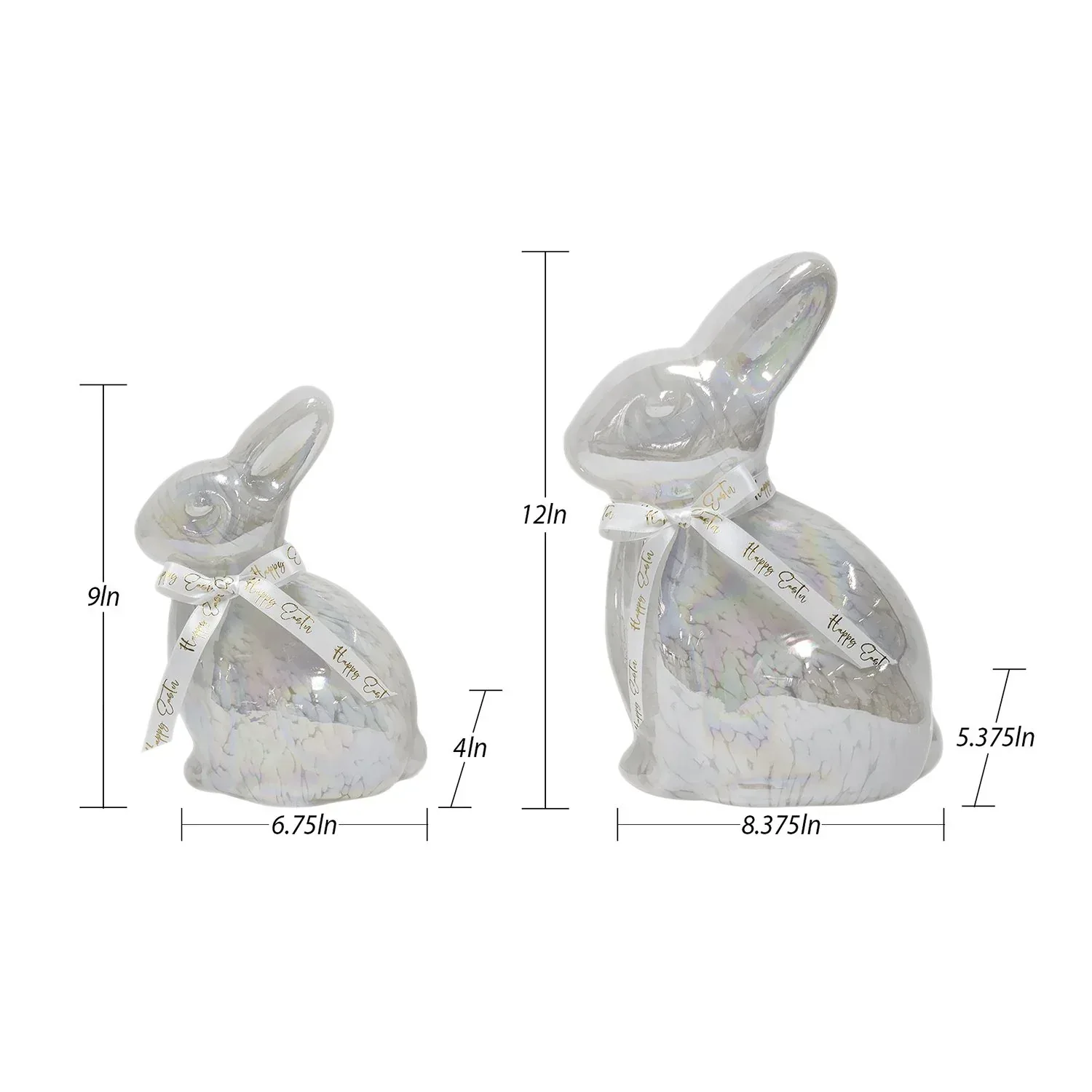 Member's Mark Pre-Lit Glass Bunny Décor, Set of 2 - Image 3
