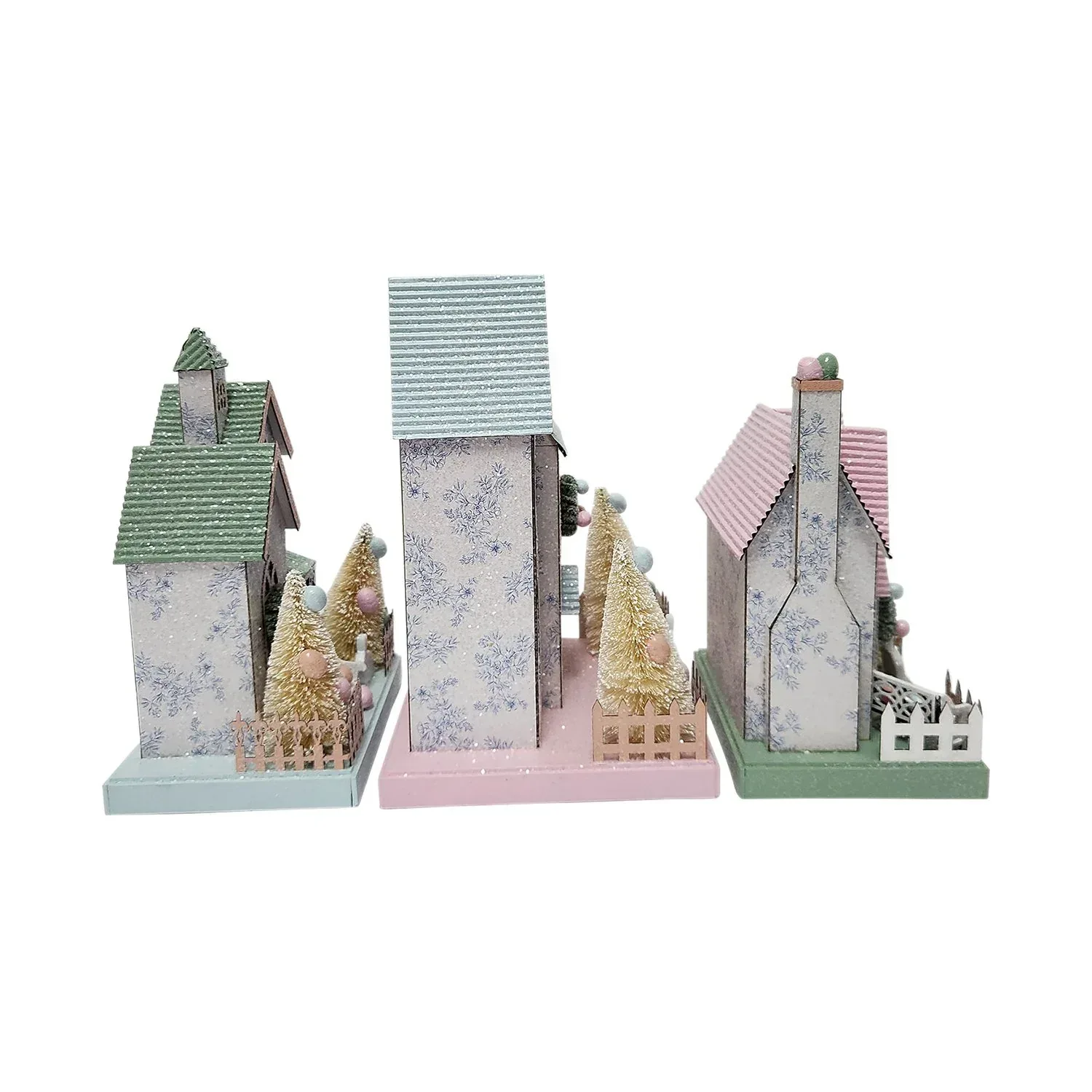 Member's Mark Pre-Lit Paper Houses, Set of 3 - Image 4