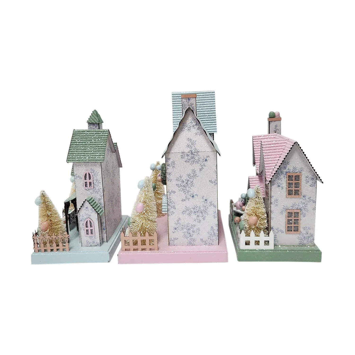 Member's Mark Pre-Lit Paper Houses, Set of 3 - Image 5
