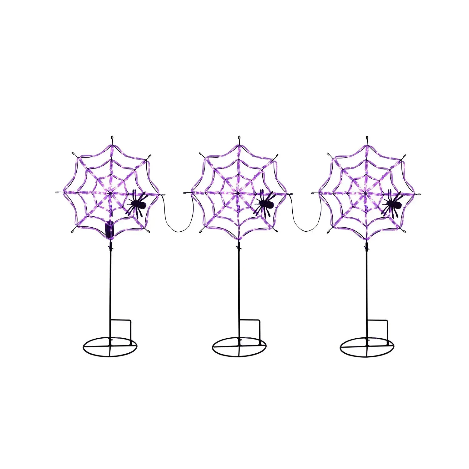 Member's Mark Pre-Lit Spiderweb Lawn Stakes, Set of 3 - Image 4