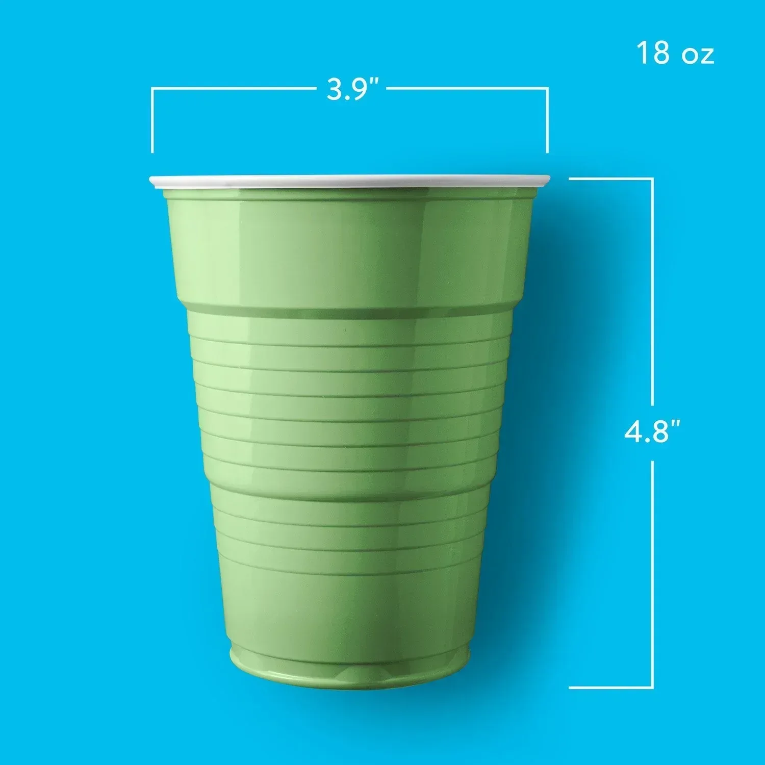 Member's Mark Premium Quality Green Cups, 18 fl. oz., 160ct. - Image 2