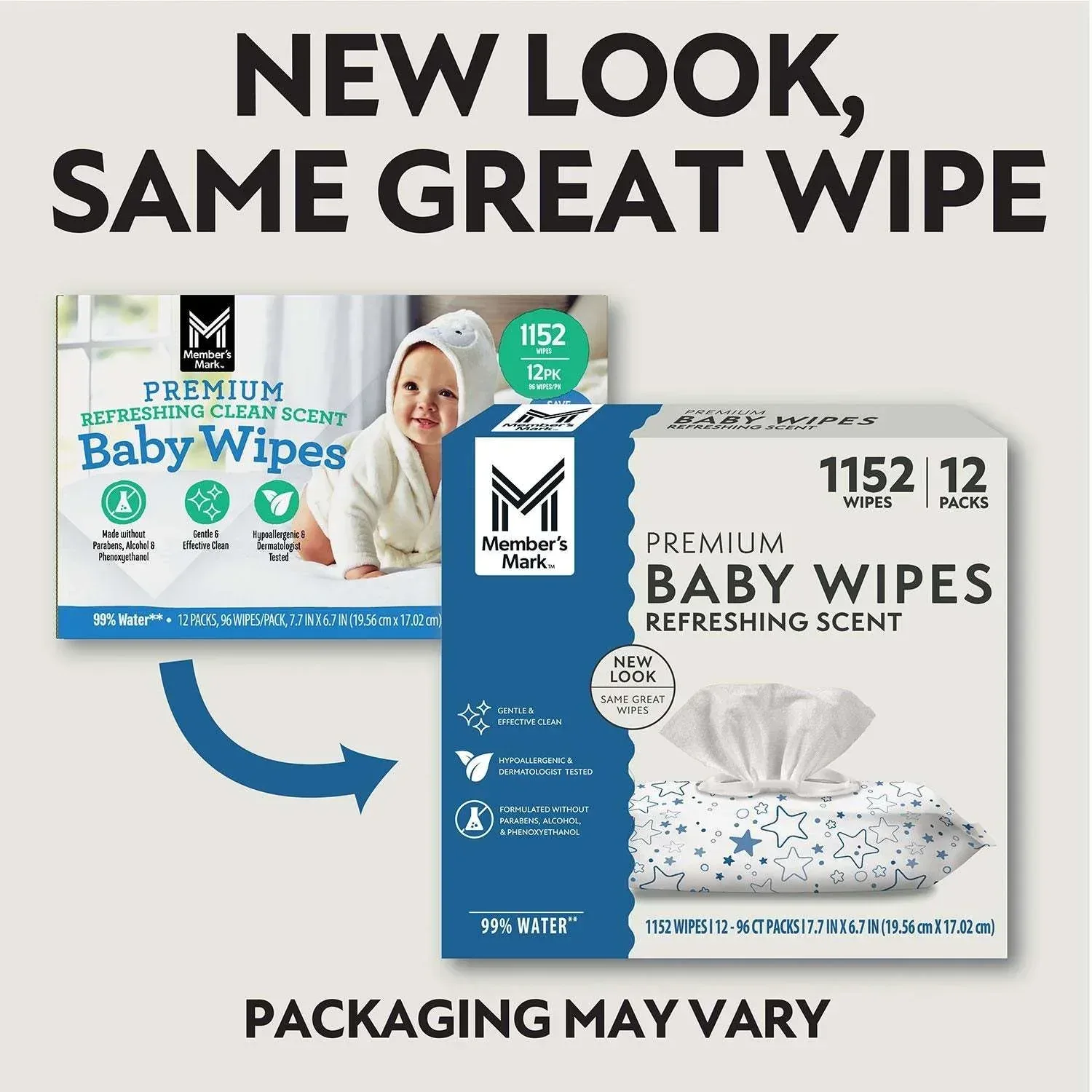 Member's Mark Premium Baby Wipes, Refreshing Clean Scent, 12 pk., 1152 Wipes - Image 5