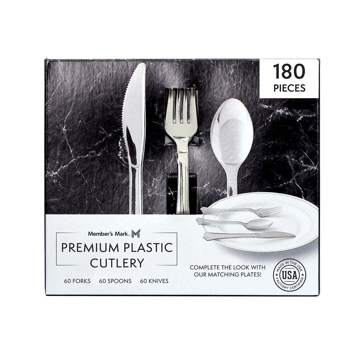 Member's Mark Premium Silver-Look Cutlery Combo 180 ct. - Image 5
